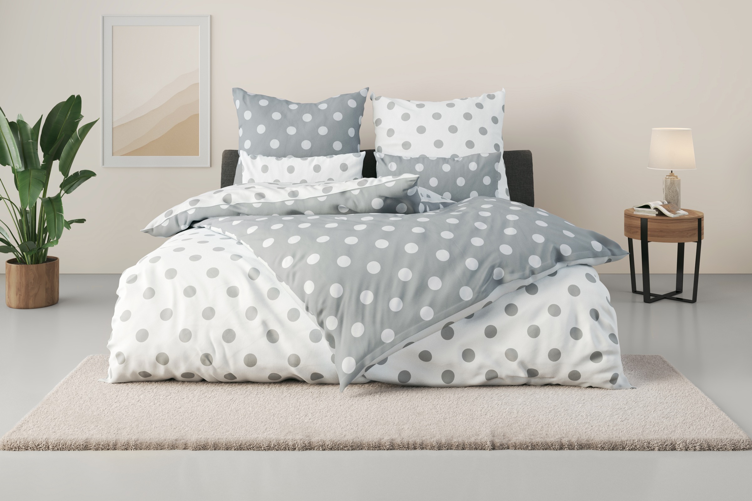 OTTO home Wendebettwäsche "Dots" 2 Stk. ab Größe 135x200 cm, aus recyceltem günstig online kaufen