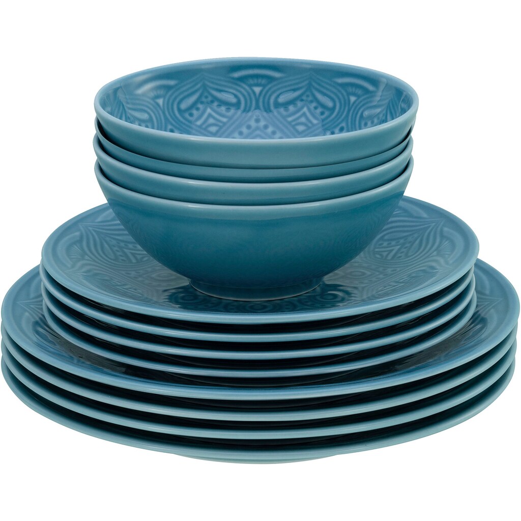 CreaTable Teller-Set »Orient Mandala«, (Set, 12 tlg.)