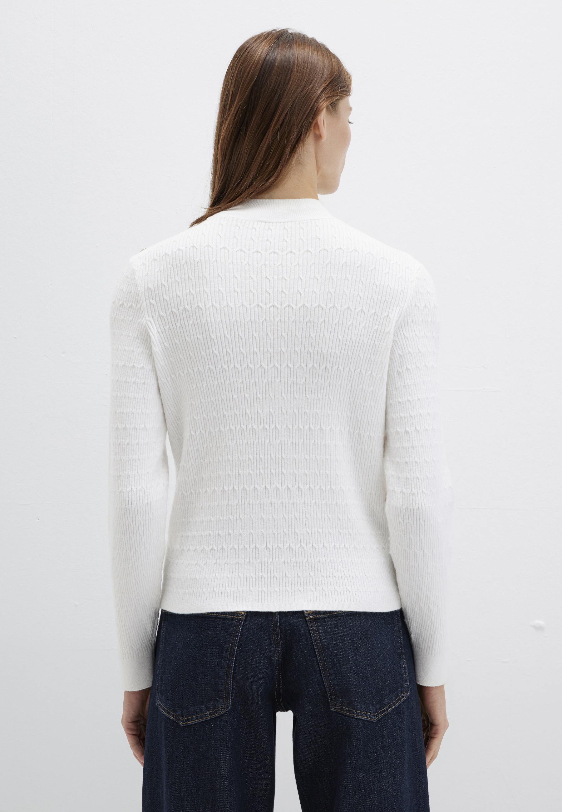 Mavi High Collar Sweater Knit Pullover Antique White Size L 3