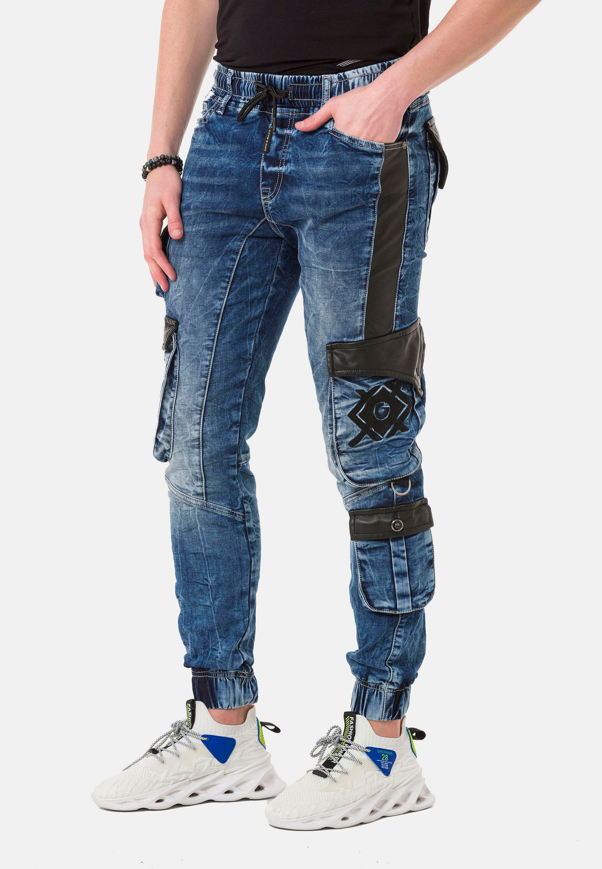 Straight-Jeans, im Designer-Look