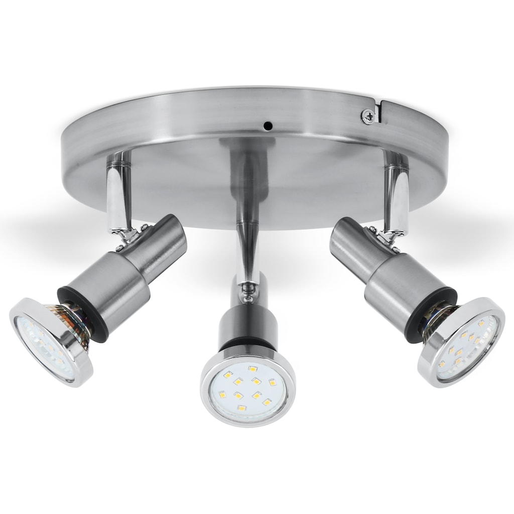 B.K.Licht LED Deckenspot »Aurel«, 3 flammig-flammig, LED Deckenstrahler Badlampe IP44 Badezimmer Deckenleuchte Lampe GU10