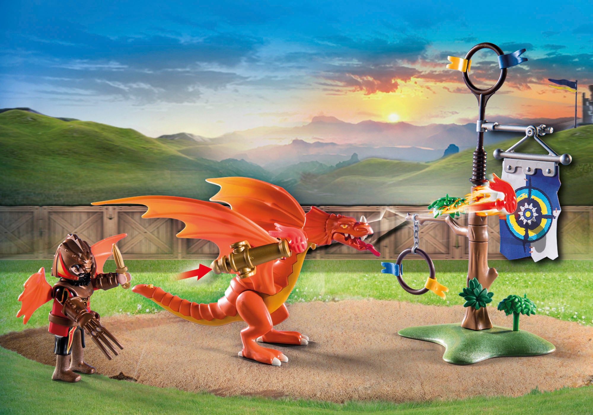 Playmobil® Konstruktions-Spielset »Novelmore vs. Burnham Raiders - Turnierplatz (71210), Novelmore«, (92 St.), Made in Germany