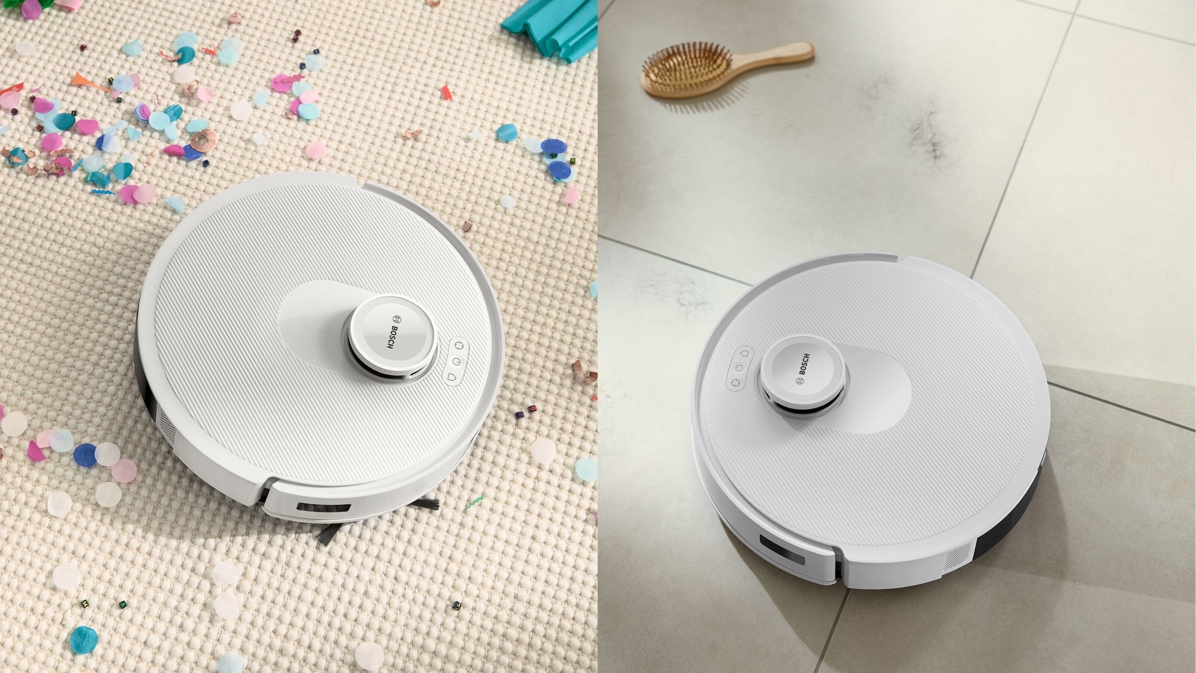 BOSCH Saugroboter »Spotless BCRC1W, Saugroboter mit Wischfunktion, 11.000 Pa Saugkraft«, Ladestation, einfache Navigation mit Infrarot-Licht, Carbon Bürste
