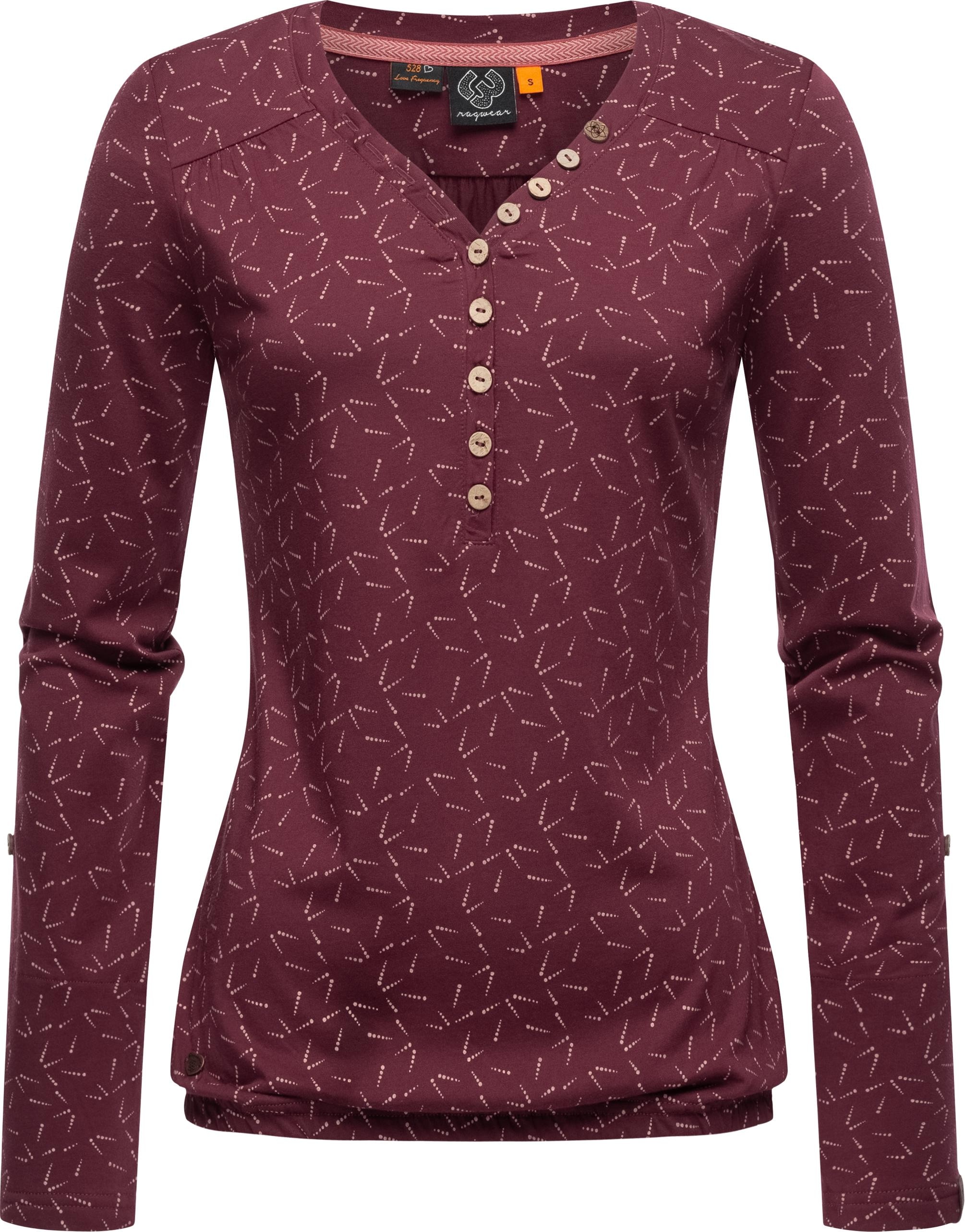 Ragwear Langarmshirt »Pinchi Dots«, Stylisches Damen Longsleeve mit Knöpfen  bestellen | BAUR | V-Shirts