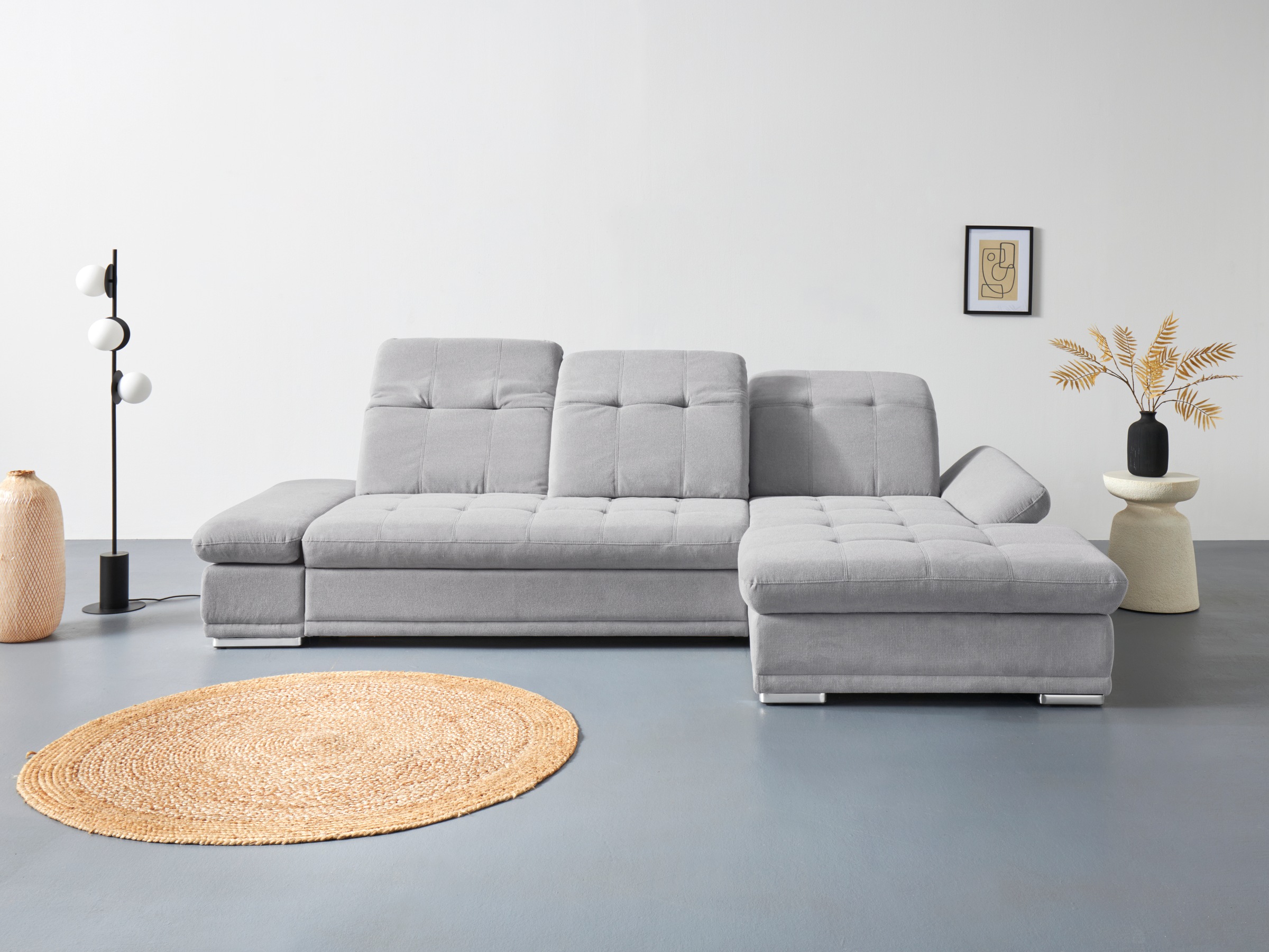COTTA Ecksofa "Holiday L-Form mit Sitztiefen-, Armteil- und Kopfteilverstellung" wahlweise mit Schlaffunktion & Bettkasten
