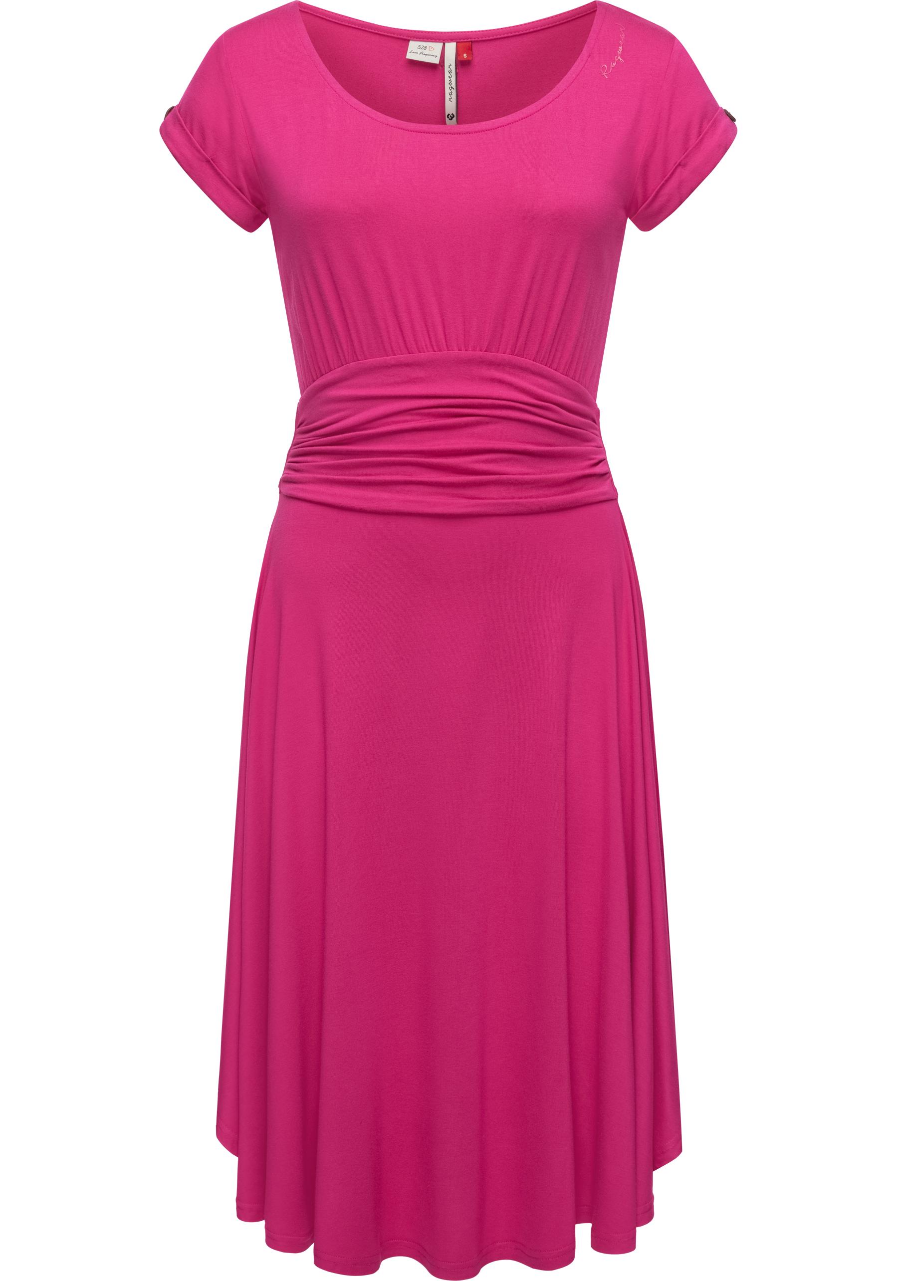 Ragwear Sommerkleid "Yvone Solid" Ohne Taschen leichtes Jersey-Kleid mit Taillengürtel