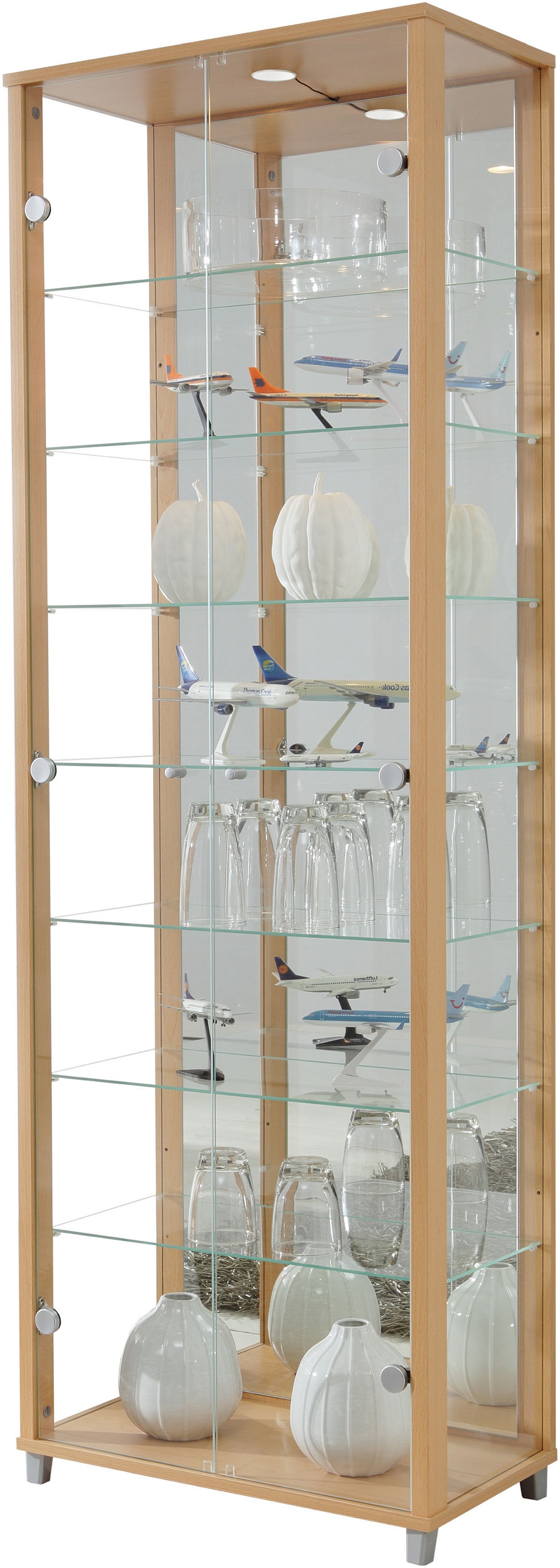 fif möbel Vitrine »OPTIMA«, Standvitrine/Glasvitrine 2x Glastür,perfekt für Sammler,Sammlervitrine