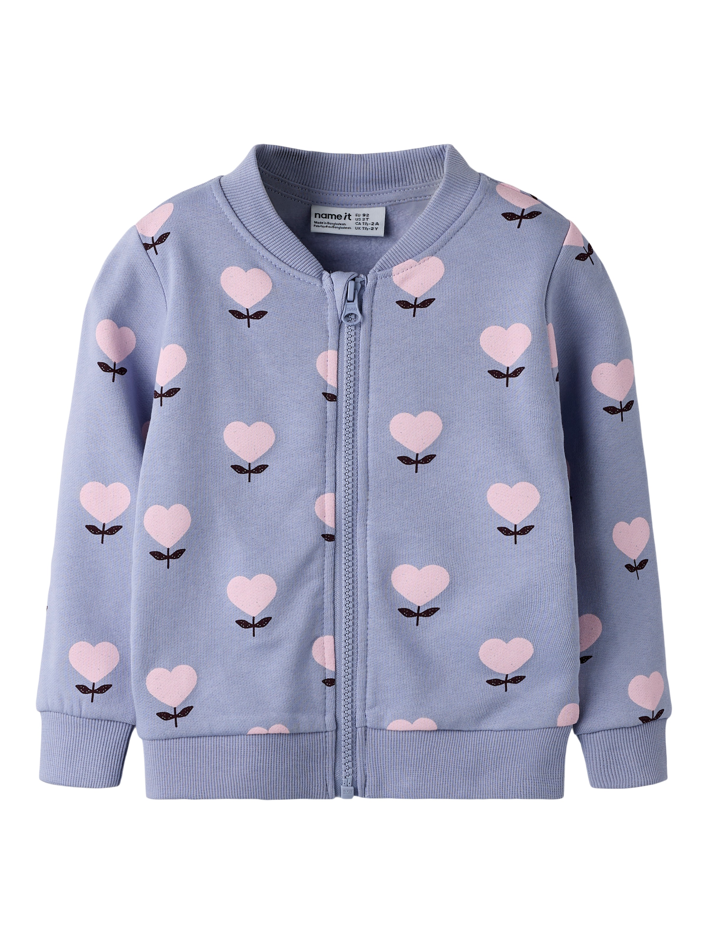 Name It Sweatjacke »NMFOLINIAS LS SWE CARD BRU PB« Baumwolle, Alloverdruck