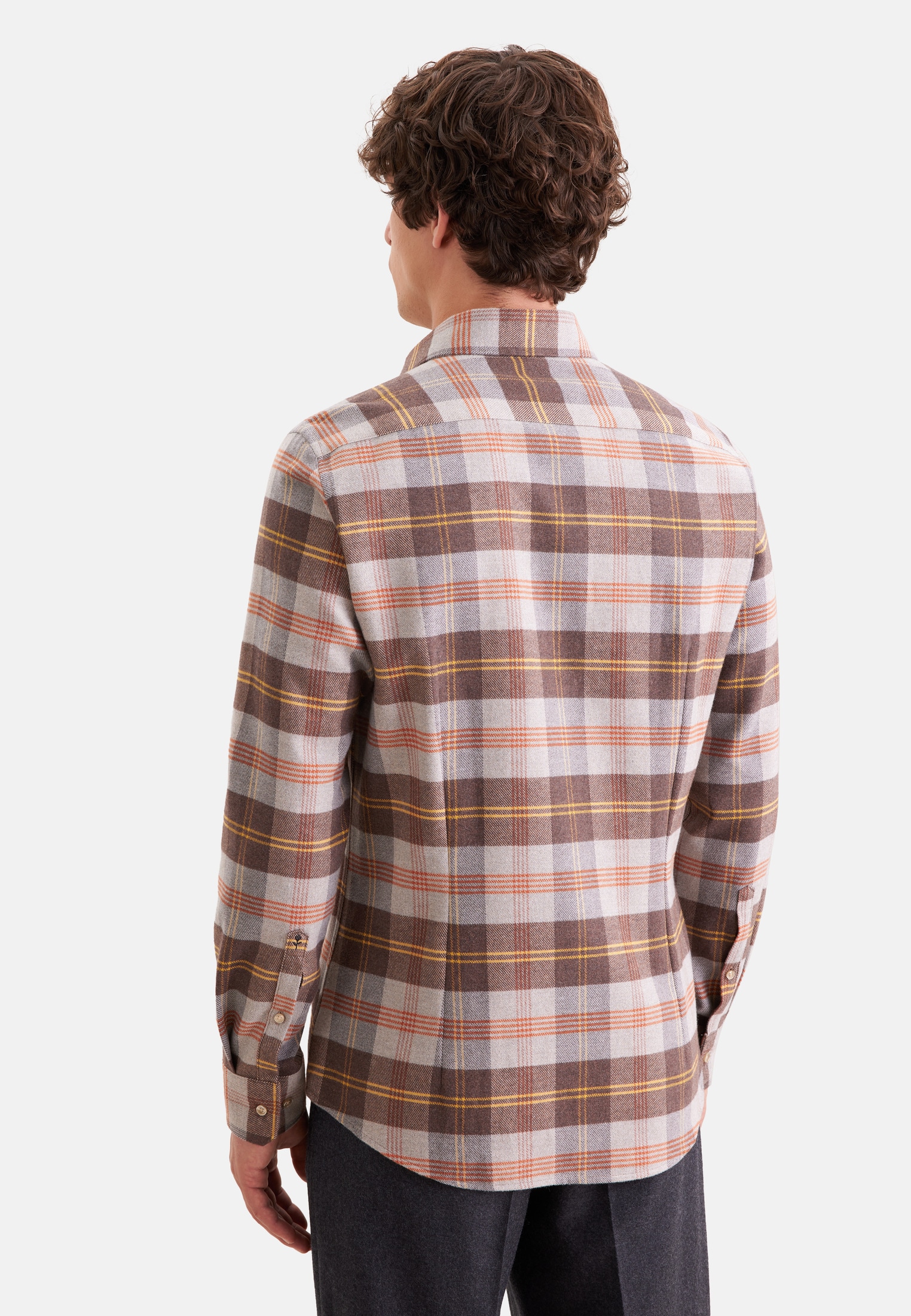 seidensticker Flanellhemd »Schwarze Rose« Slim 1/1 Kentkragen Karo
