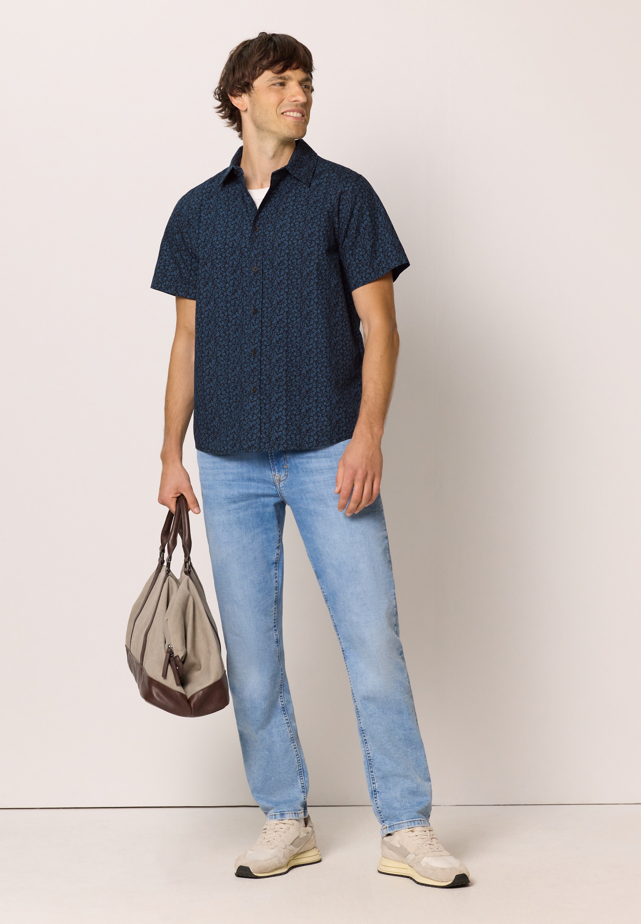STREET ONE MEN Kurzarmhemd aus reiner Baumwolle