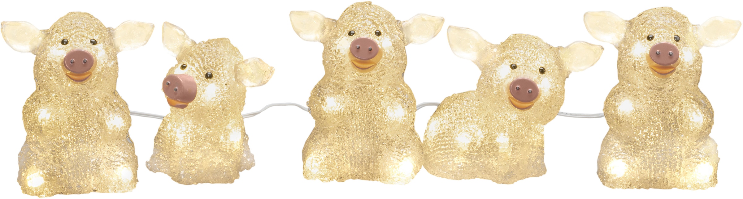 KONSTSMIDE LED-Lichterkette »Schwein«, 40 St.-flammig, LED Acryl Schweine 5-er  Set, transparent, 40 warm weiße Dioden kaufen | BAUR