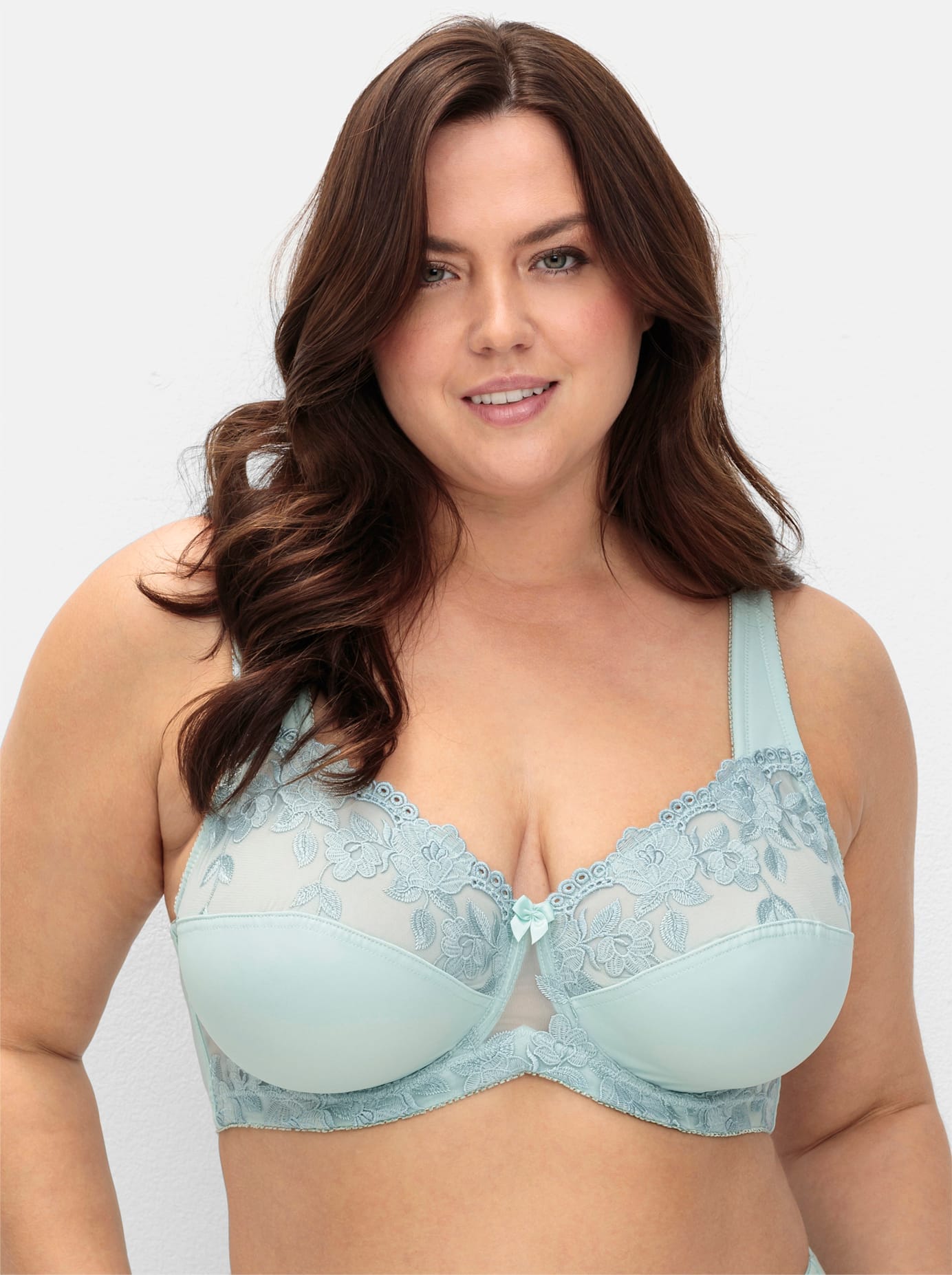 SHEEGO Damen Bügel-BH, Gr. 90, grün, 50% Polyamid, 40% Polyester, 10% Elasthan, BHs