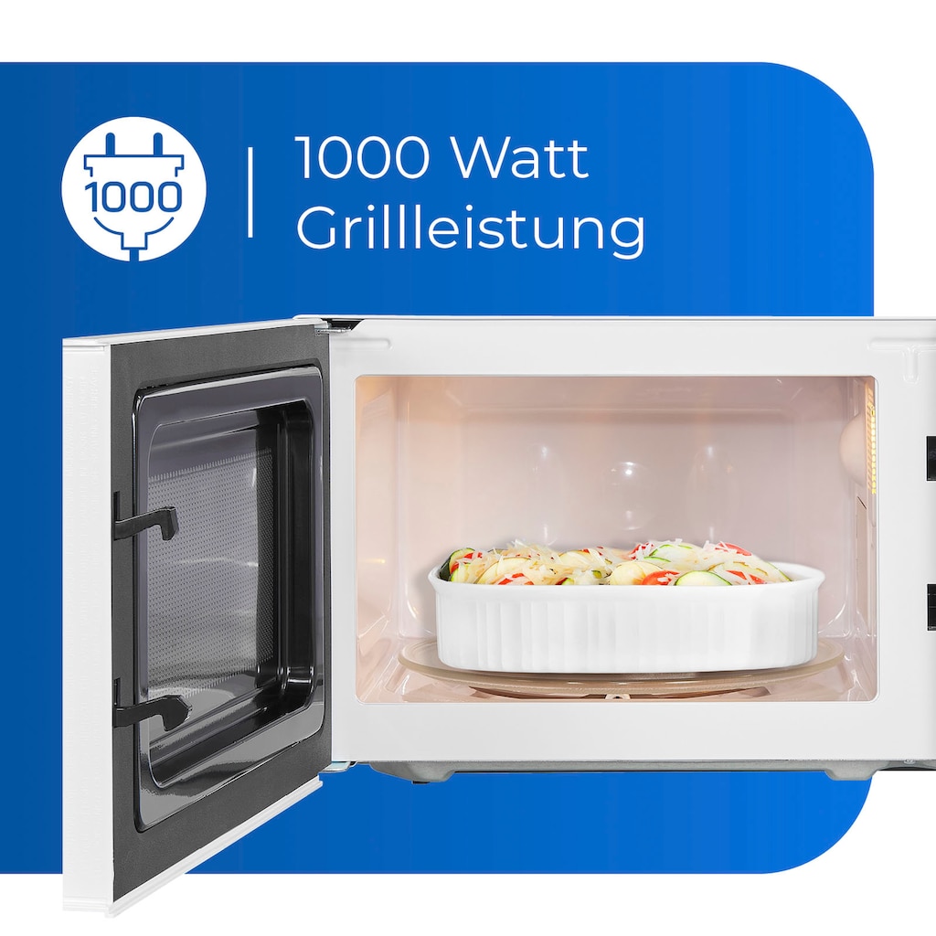 exquisit Mikrowelle »MW 900-030G weiss«, Grill-Mikrowelle, 1050 W