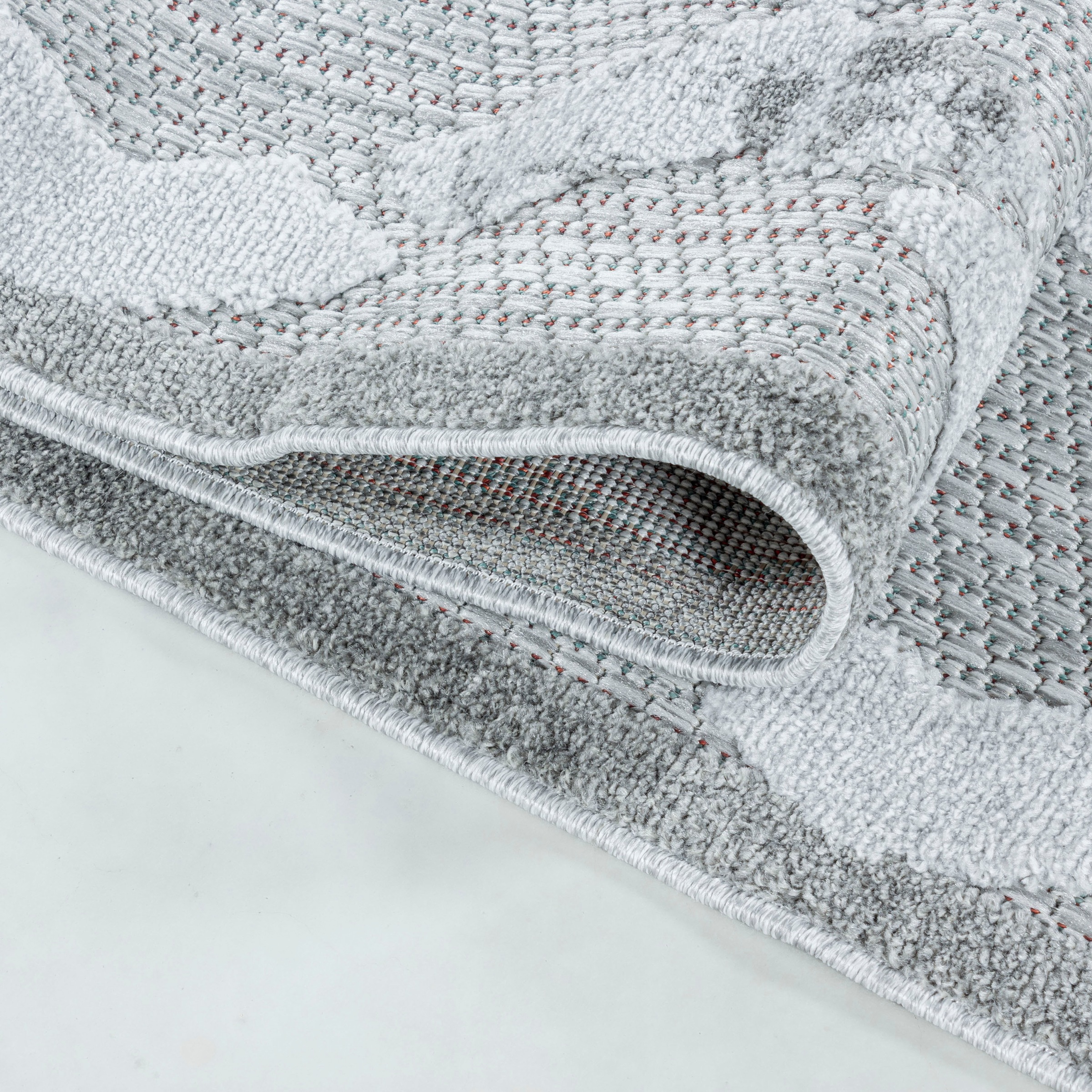 Ayyildiz Teppiche Teppich »BAHAMA 5158« rechteckig 8 mm Höhe Läufer, Flachflor mit Hoch-Tief-Struktur, In-und Outdoor geeignet