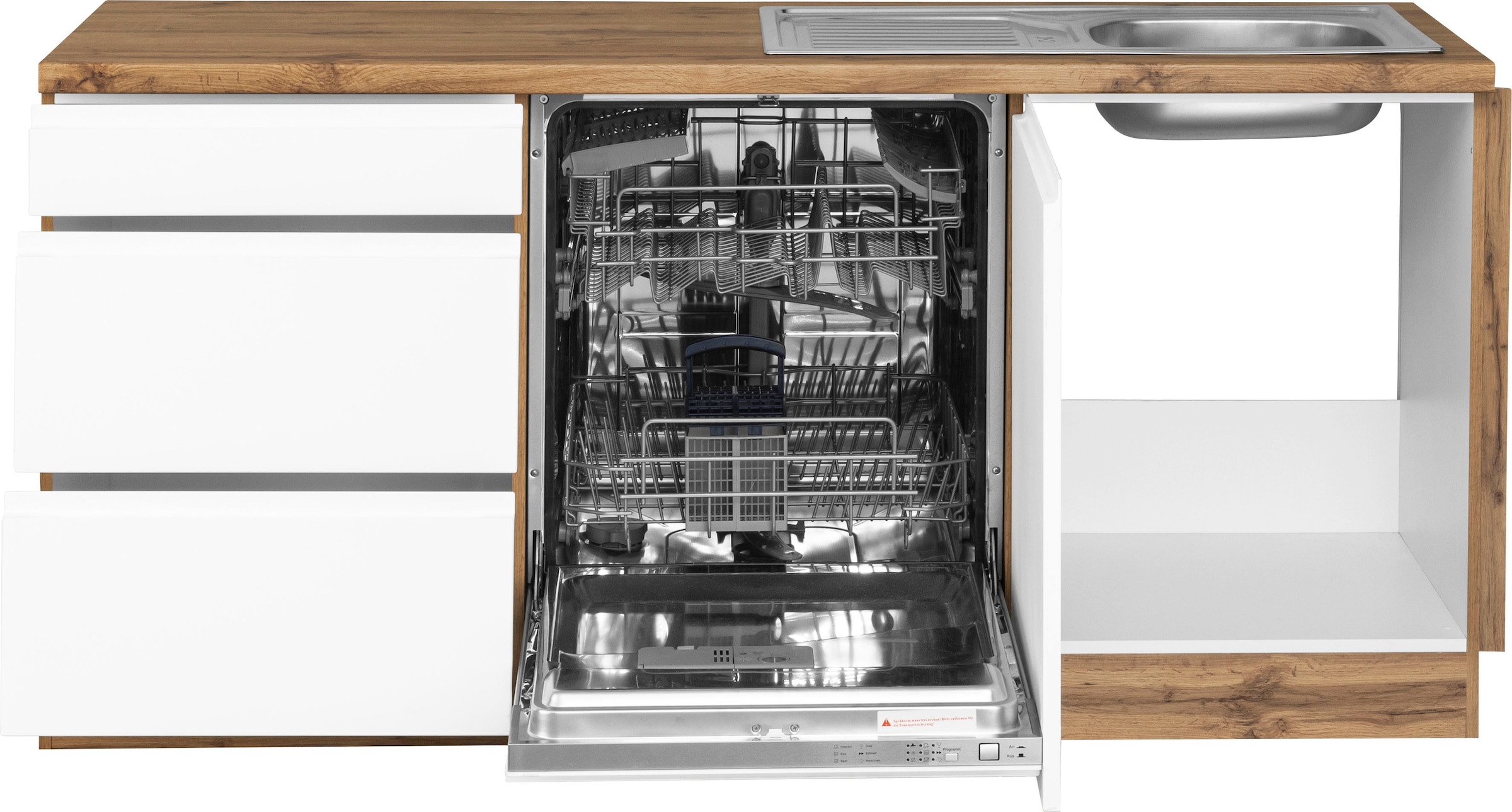 KOCHSTATION Winkelküche »KS-Bruneck«, Stellbreite 240/180 cm breit, wahlweise mit oder ohne E-Geräte, MDF
