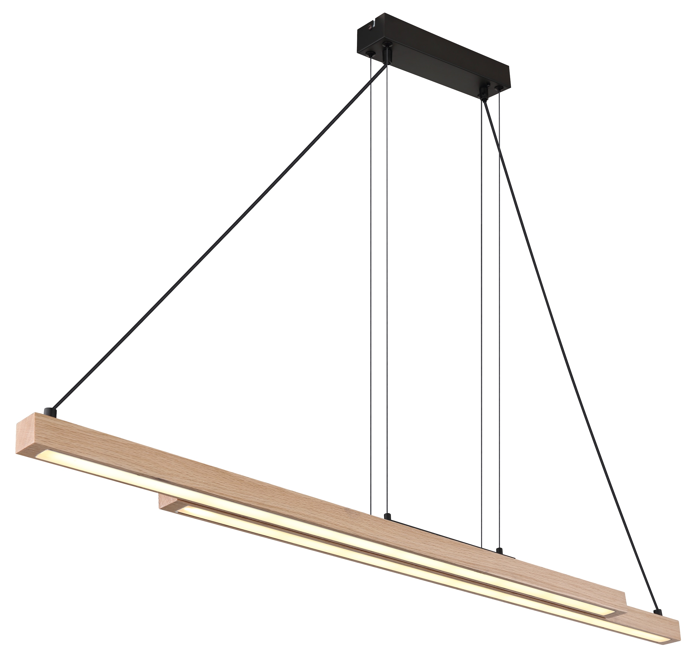 GLOBO LIGHTING Hängeleuchte »GREKKIE« LED-Modul 1 Stk. Schwarze Hängeleuchte MDF mit opal Kunststoff, dimmbar, Fernbedienung