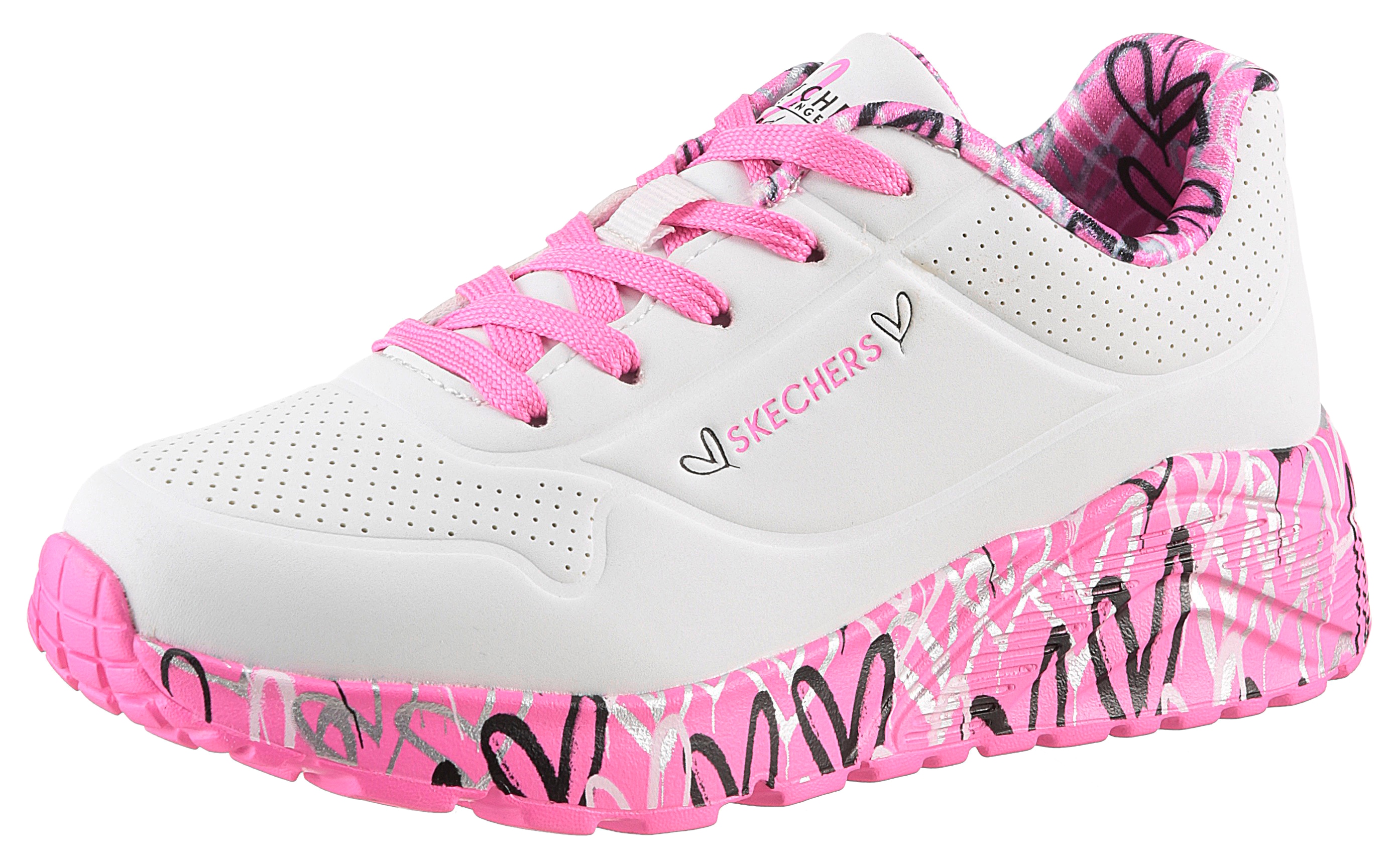 Skechers 1100000002199 "UNO LITE-LOVELY LUV", Schnürschuh mit bedruckter Sohle, Größenschablone zum Download