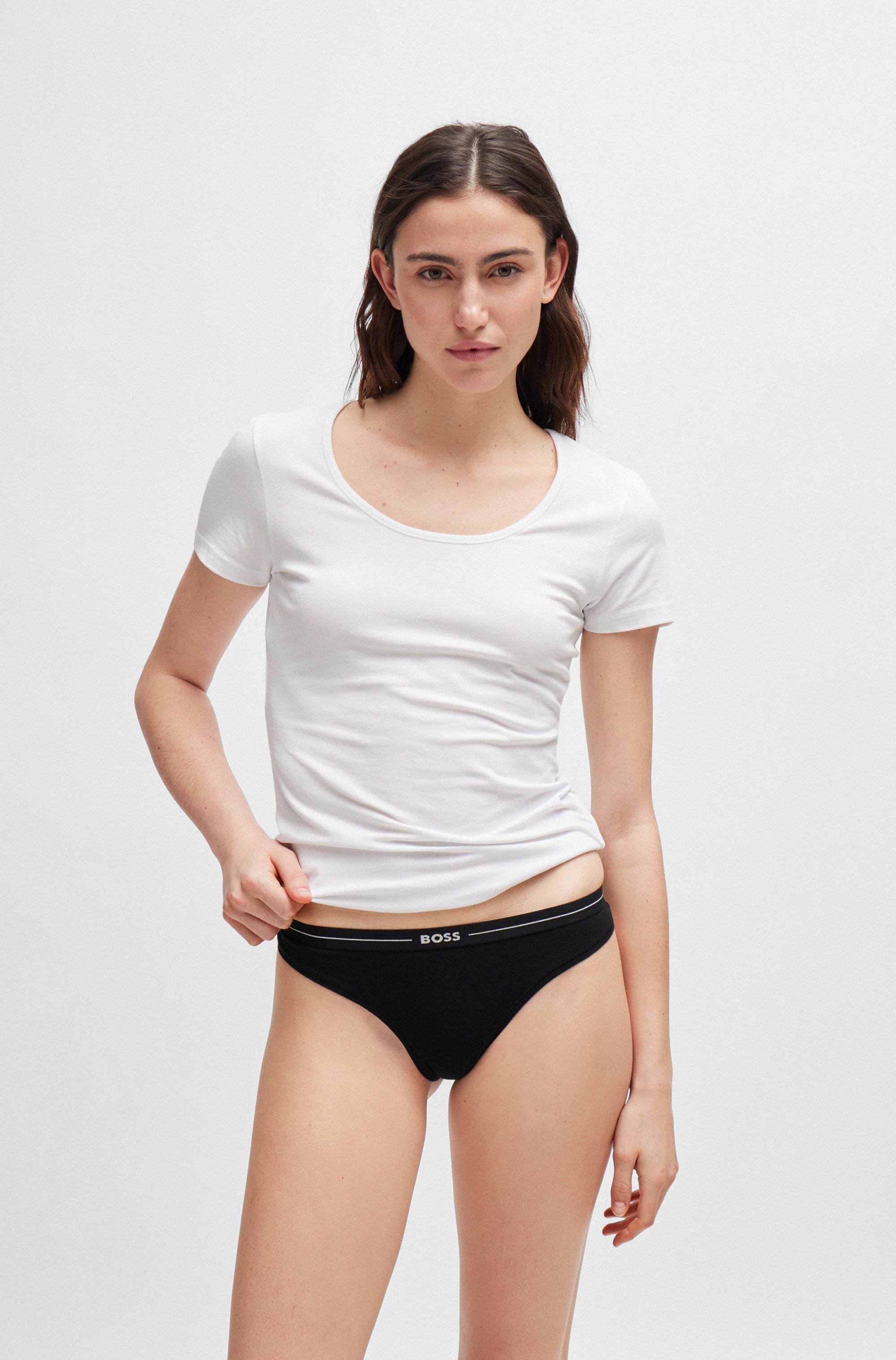 Thumbnail - BOSS String "3P THONG" Packung, 3er, 3 Stk. mit BOSS Logobund