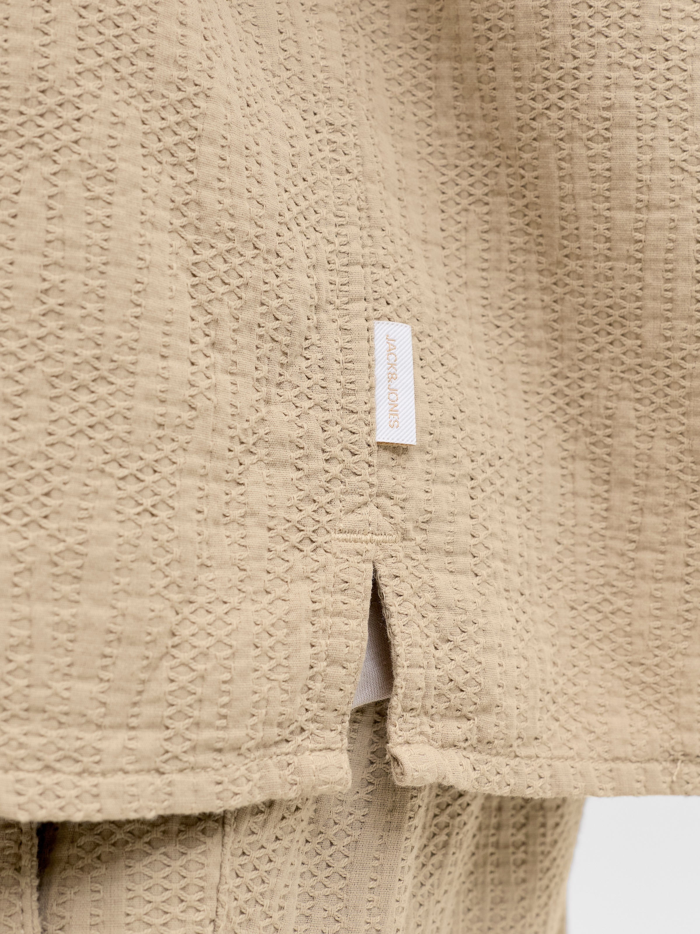 Jack & Jones Chemise à Manches Courtes Montauk Wavy Texture Crockery L Homme 2