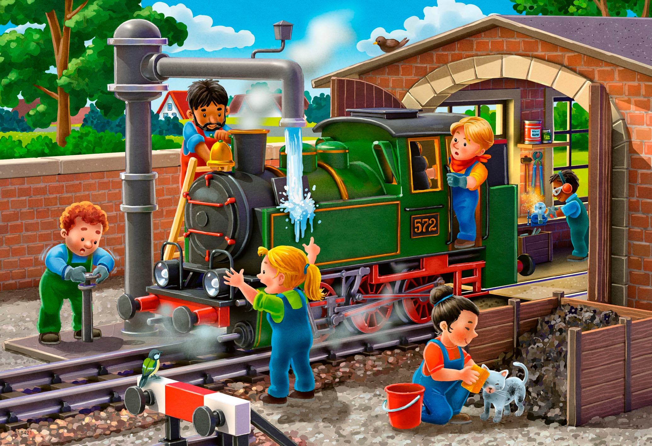 Ravensburger Puzzle »Eisenbahn- und Flugzeugservice«, Made in Europe