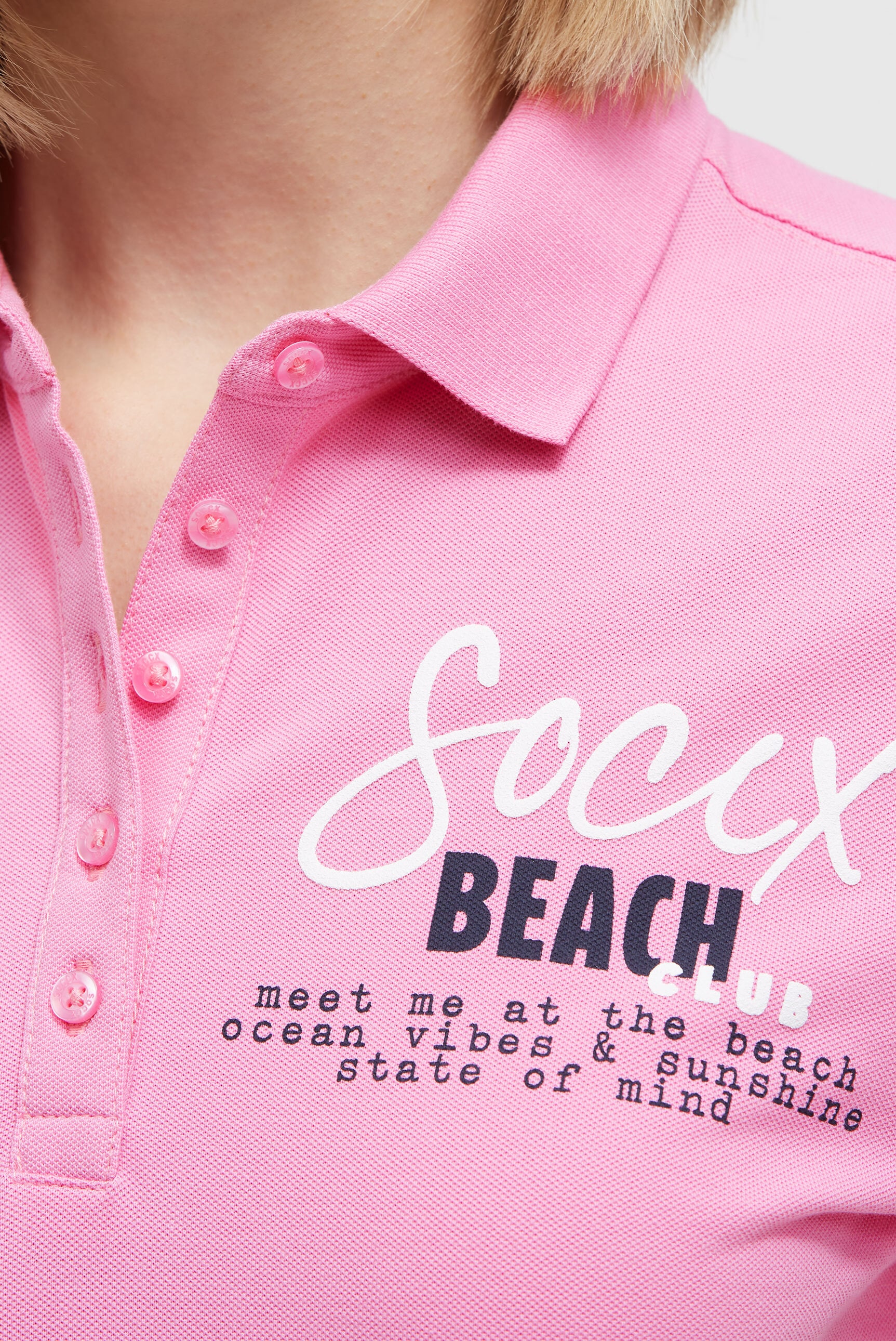 SOCCX Poloshirt mit Puff-Print