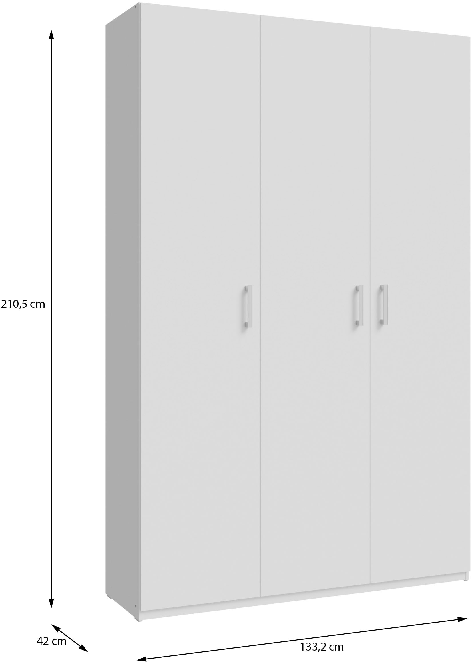 FORTE Drehtürenschrank B/H/T 133,2/210,5/42 cm, stehende Montage