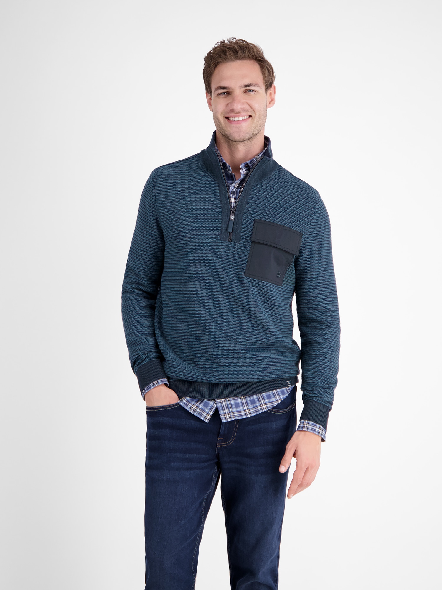 LERROS Strickpullover "Stricktroyer in Strukturstrick"