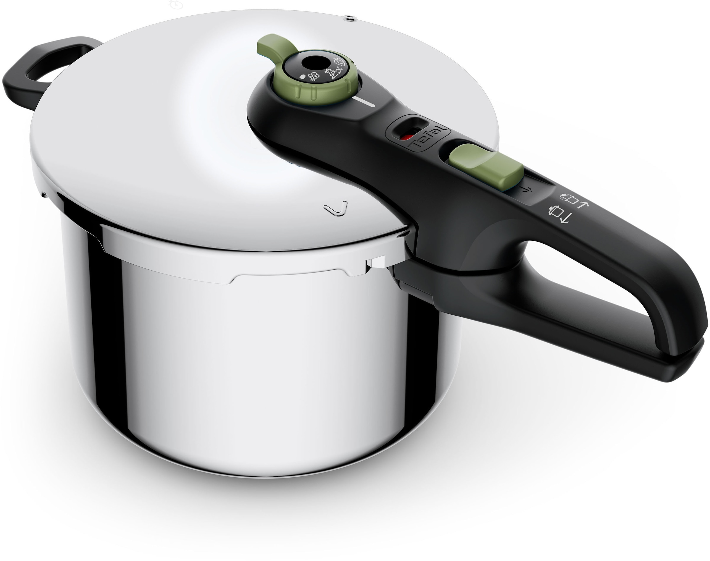 Tefal Schnellkochtopf "Secure Trendy", Edelstahl, (1 tlg.), Dampfkochtopf, Garregler,Sicherheitsvorrichtung,Korbeinsatz,