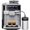 SIEMENS Kaffeevollautomat »EQ.6 plus s700 TE657M03DE«, automatische Reinigung, bis zu 4 persönliche Favoriten, inkl .isolierter Milchbehälter, Edelstahl