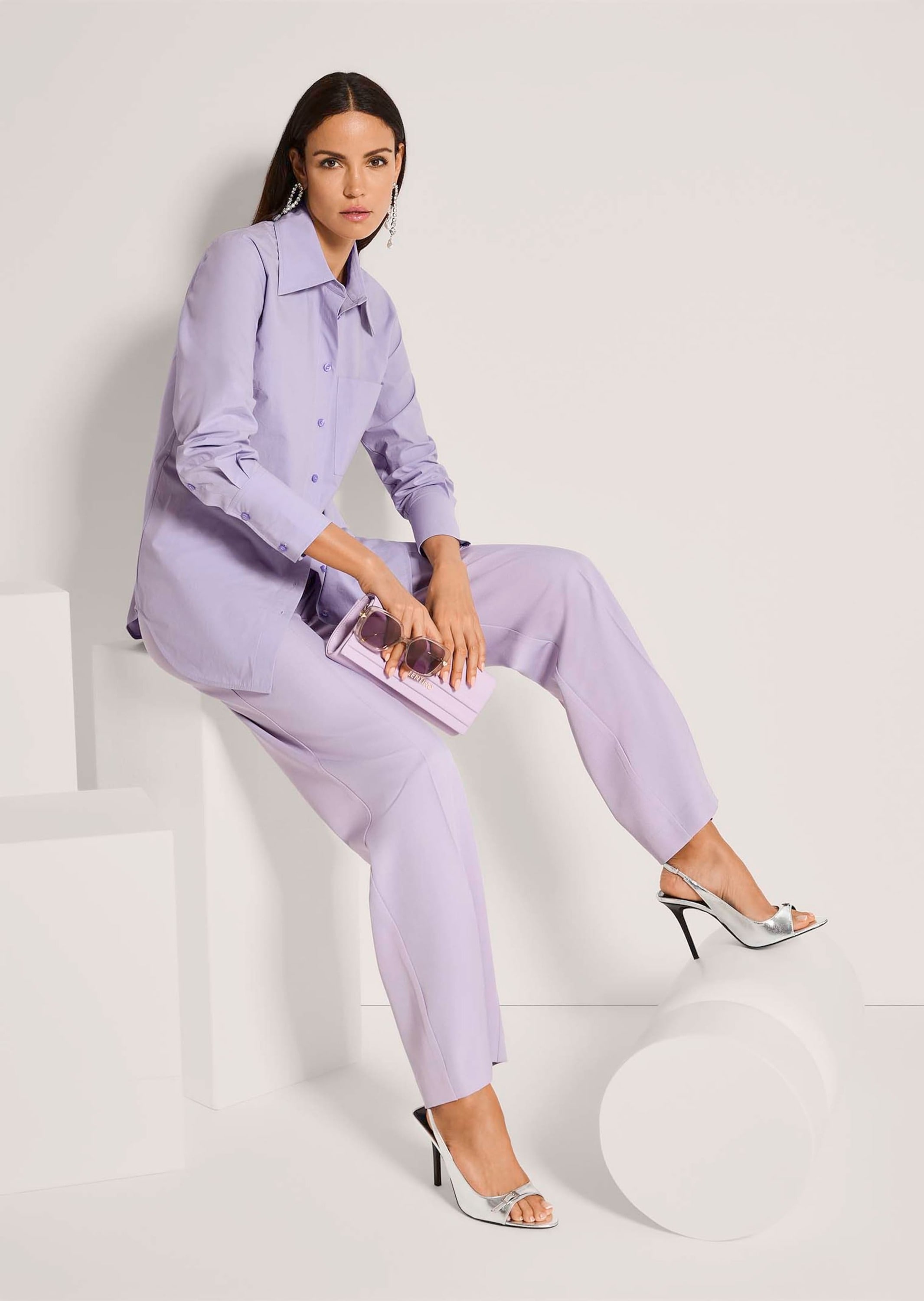 MADELEINE Langarmbluse »Hemdbluse Baumwollbluse mit Hemdkragen« Ärmelschlitz