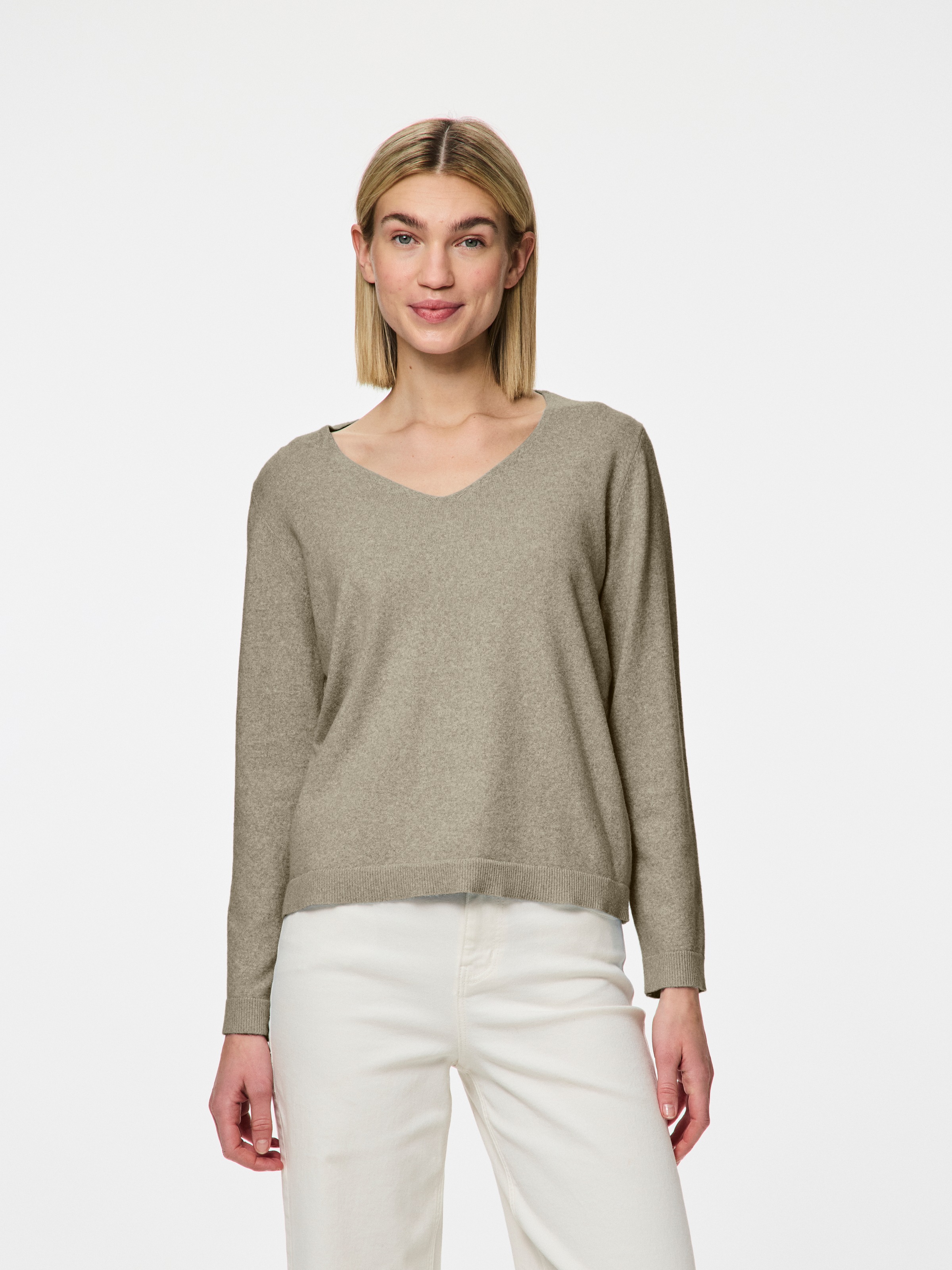 pieces V-Ausschnitt-Pullover PCBREE LS V-NECK KNIT NOOS BC günstig online kaufen