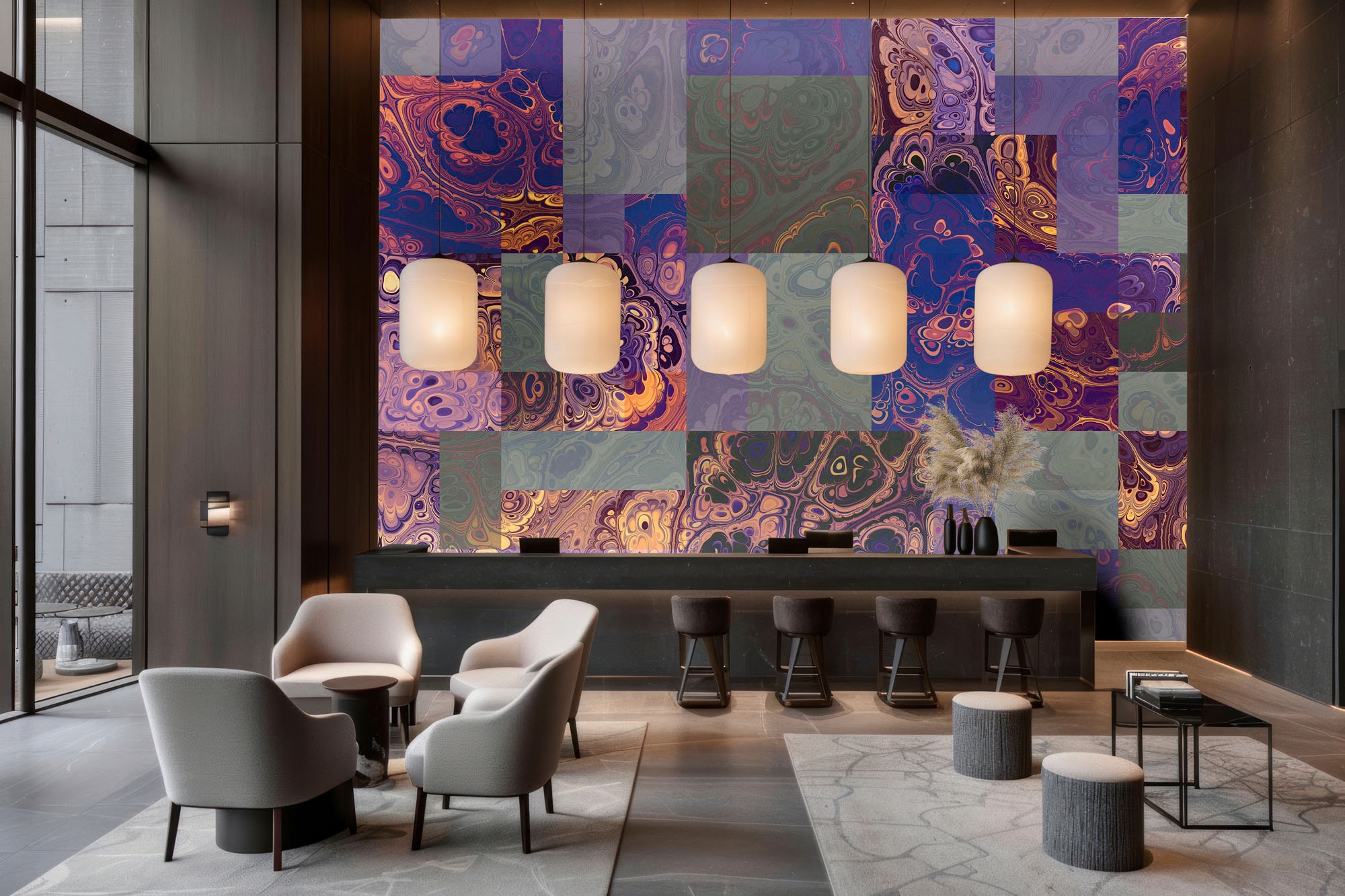 living walls Fototapete »Walls by Patel 5 Fototapete Bunte Marmor-Collage« abstrakt glatt Bunte Marmor-Collage auf 200 g/m² Premium-Vlies