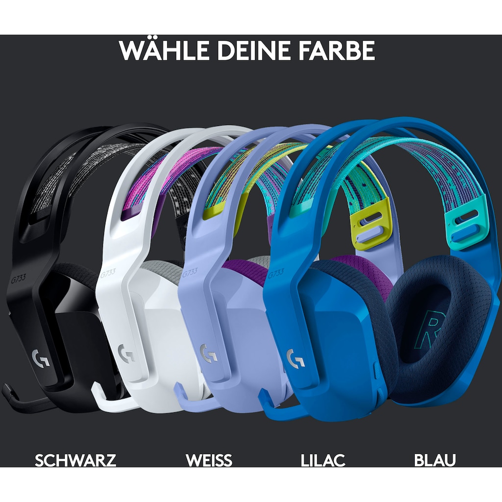 Logitech G Gaming-Headset »G733 LIGHTSPEED Wireless RGB«, WLAN (WiFi), Mikrofon abnehmbar