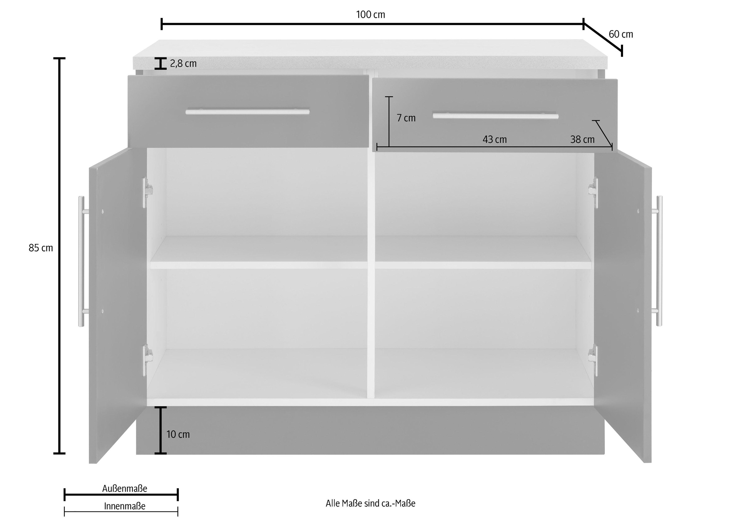 wiho Küchen Unterschrank »Cali«, 100 cm breit