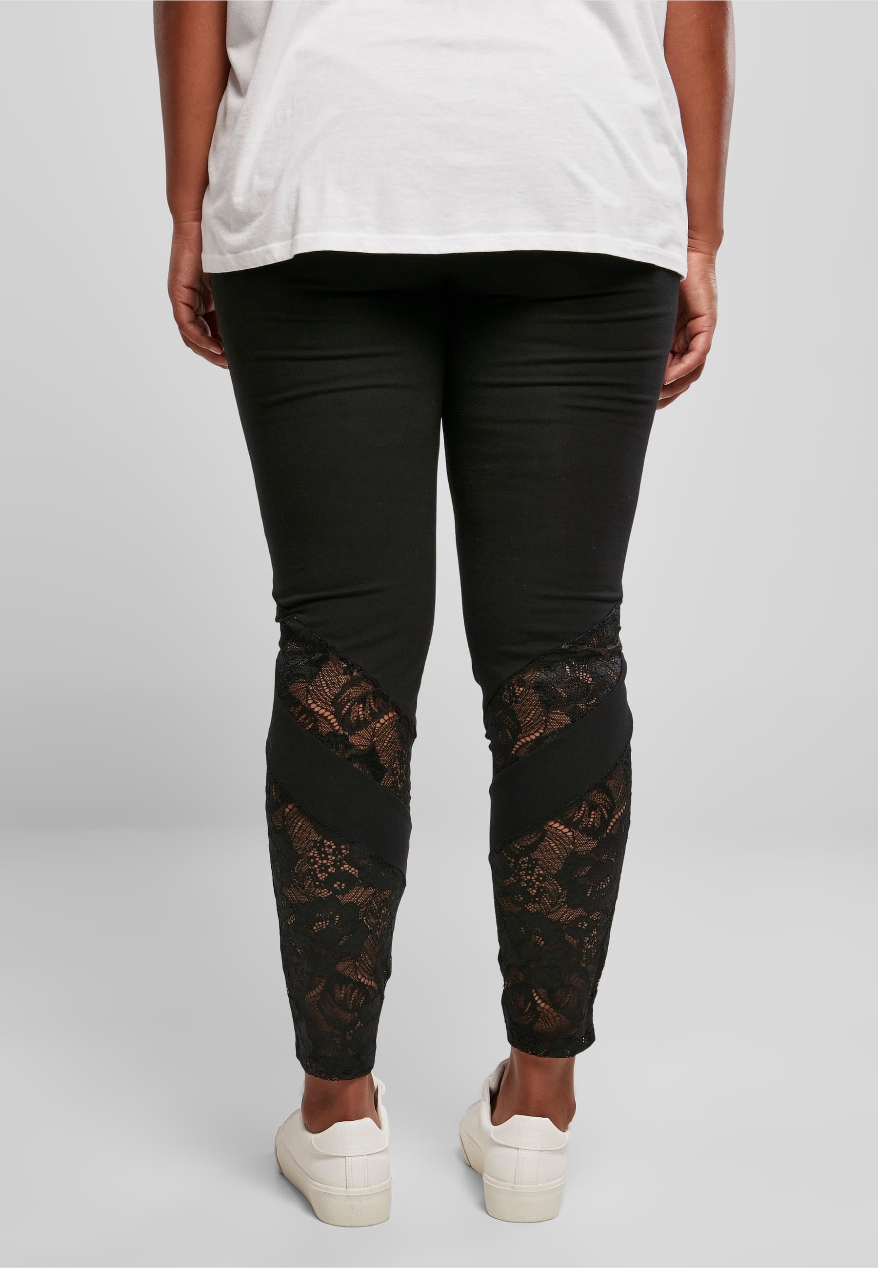 URBAN CLASSICS Leggings »Urban Classics Damen Ladies Highwaist Lace Inset Leggings«, (1 tlg.)