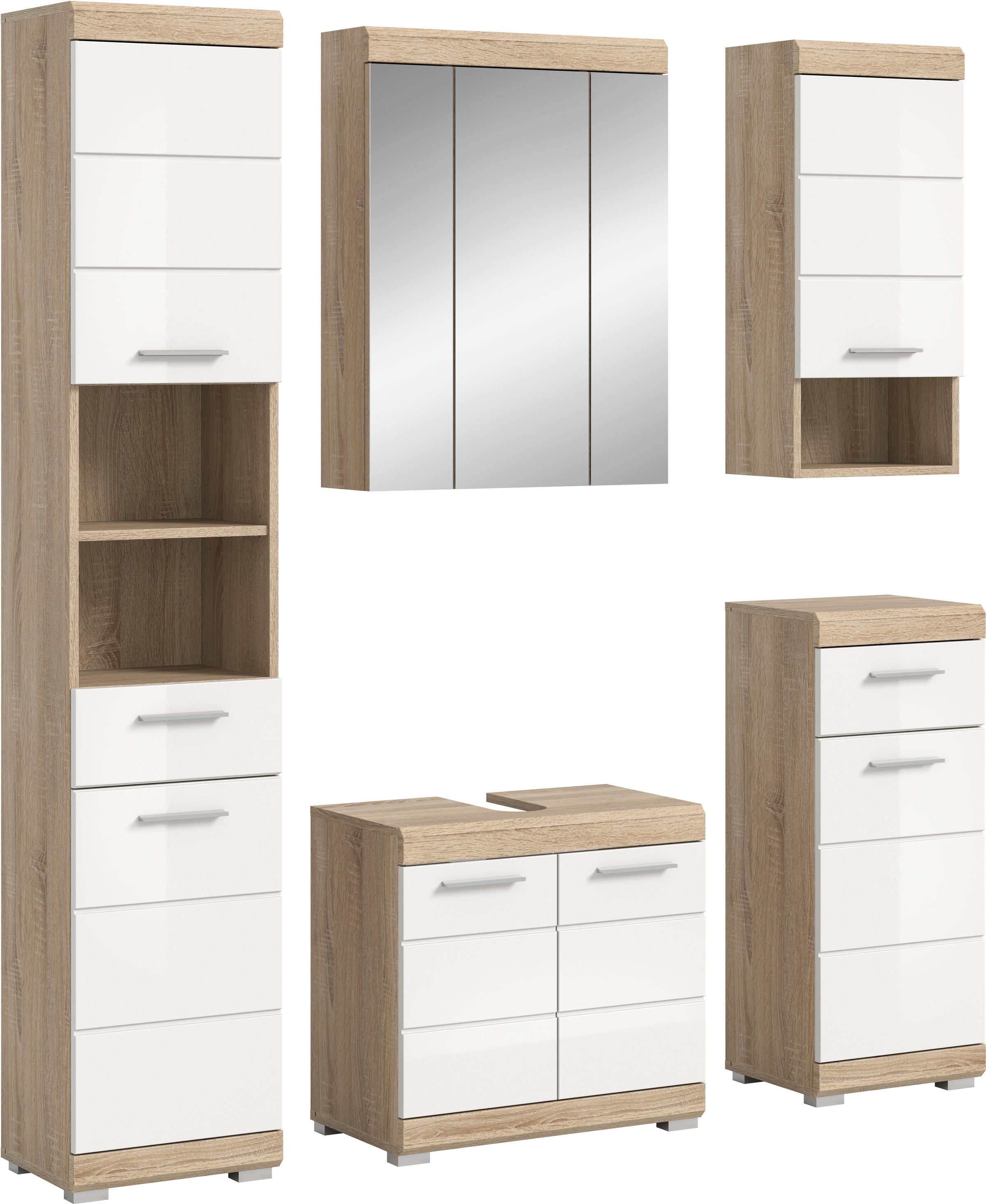 welltime Badmöbel-Set "SIENA, 5 teilig, bestehend aus:" Set, TOPSELLER, 5 Stk. tlg.