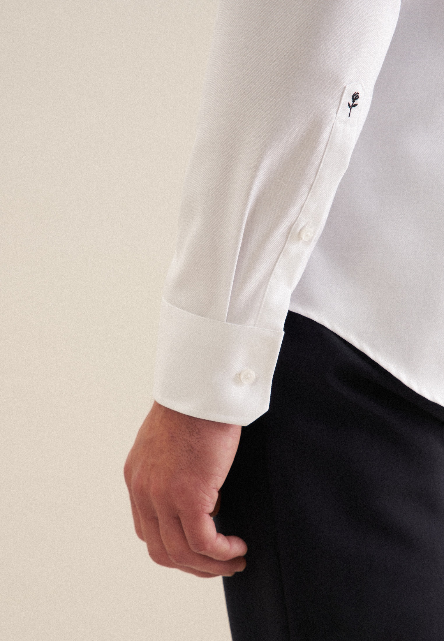 Seidensticker Schwarze Rose Men's Shirt White Size M 3