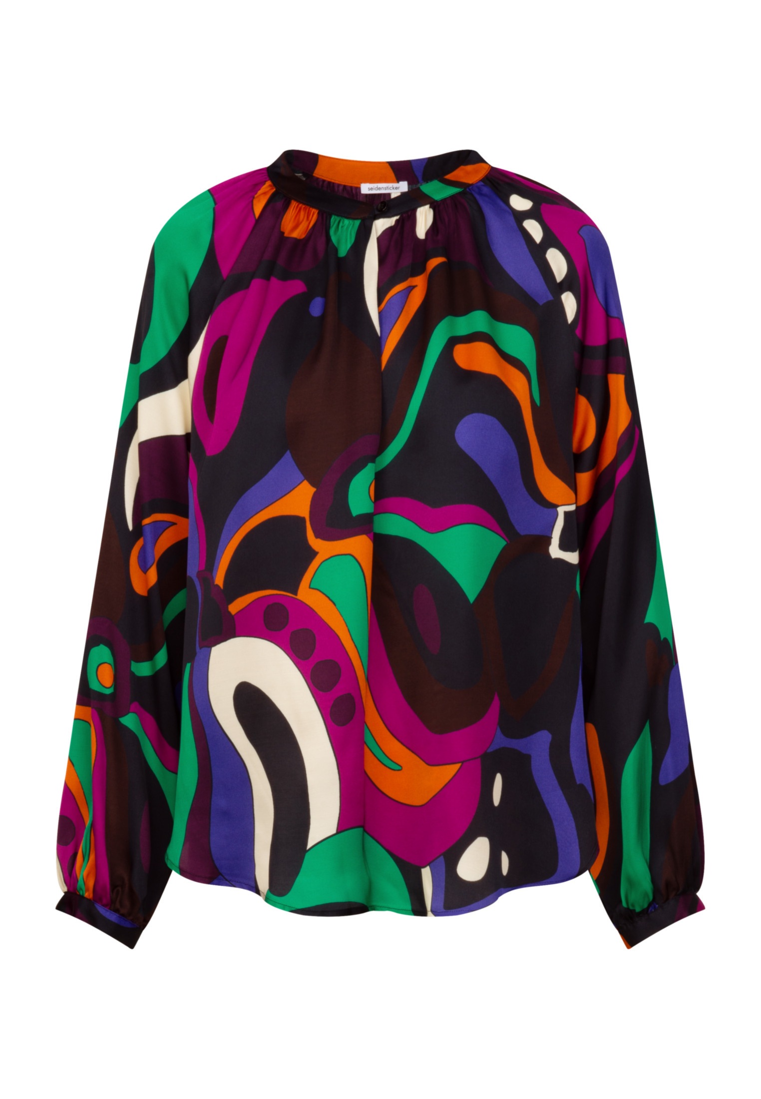 seidensticker Shirtbluse »Schwarze Rose« Langarm Rundhals Druck