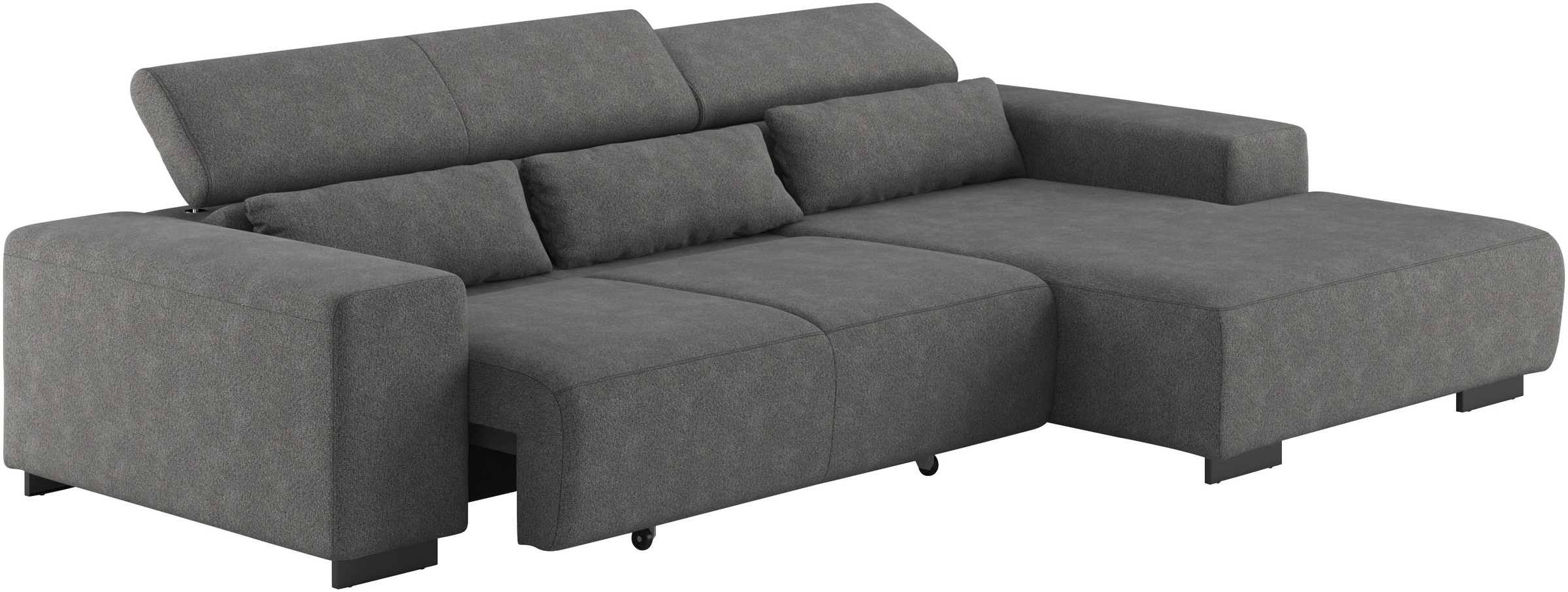 COTTA Ecksofa »Side L-Form, mit Kopfteilverstellung & 3 Nierenkissen«, optional motorische Sitztiefenverstellung