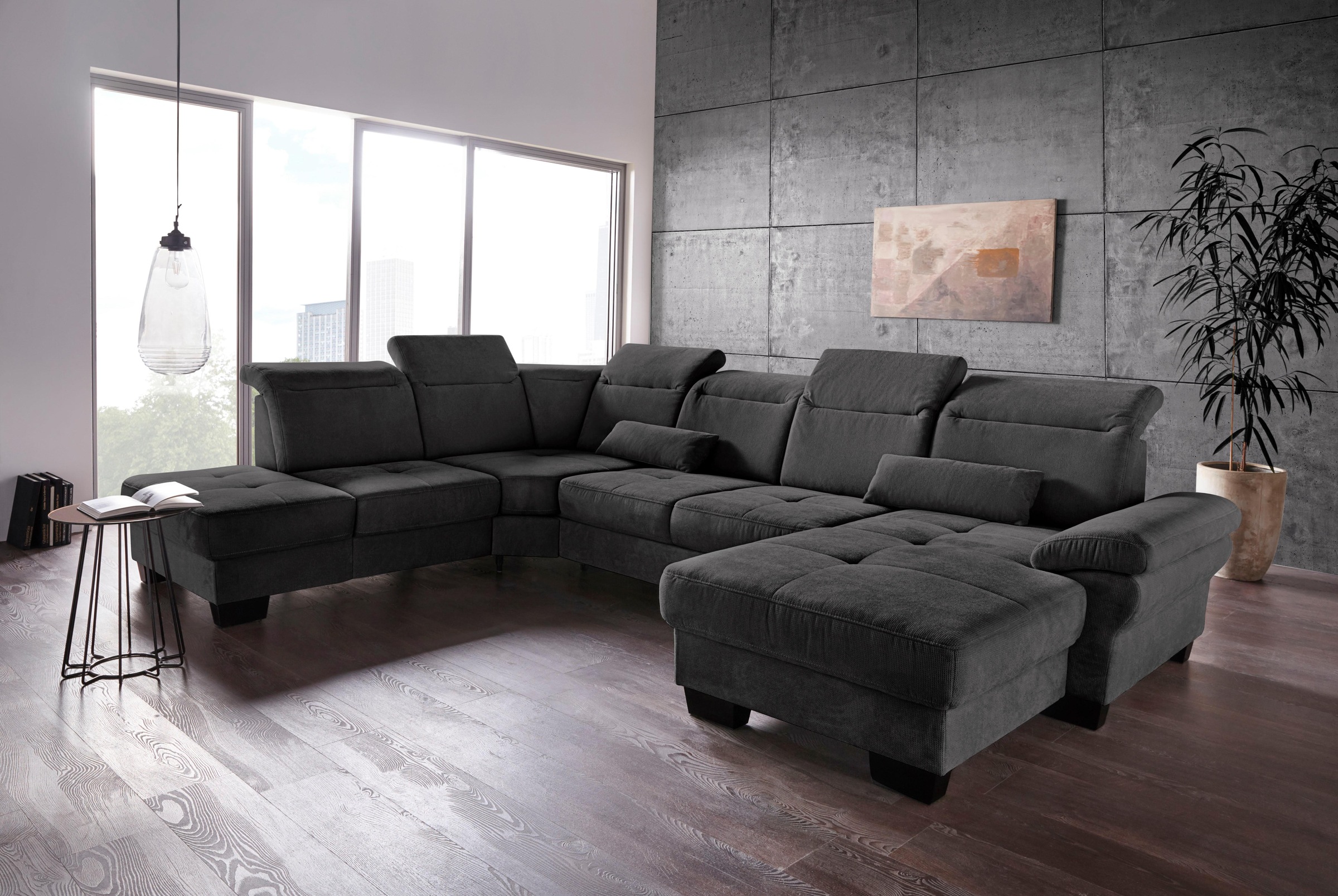 PLACES OF STYLE Wohnlandschaft "Cornwall U-Form" inkl. Sitztiefenverstellun günstig online kaufen