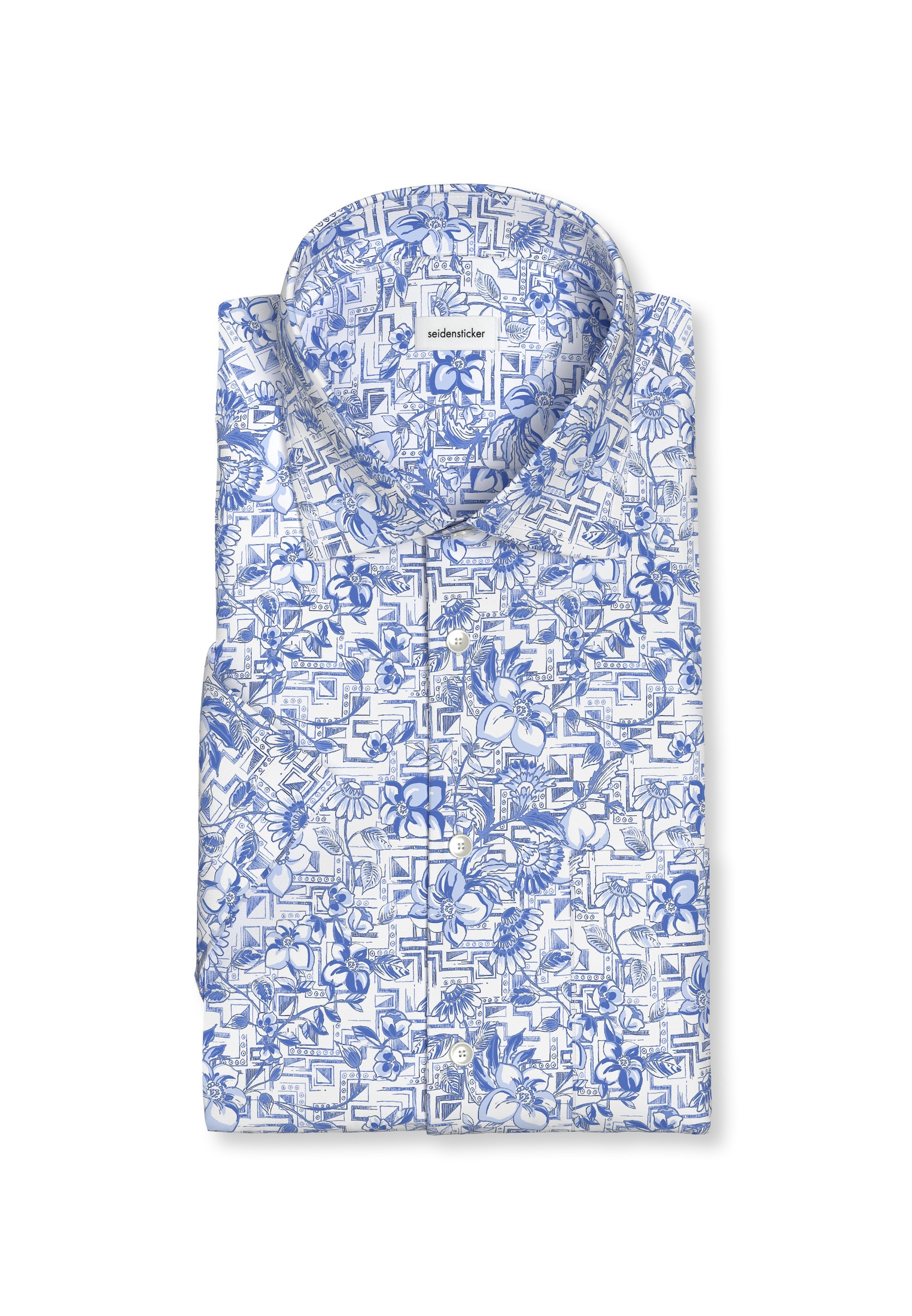 seidensticker Businesshemd »Regular« Regular Kurzarm Kentkragen Floral