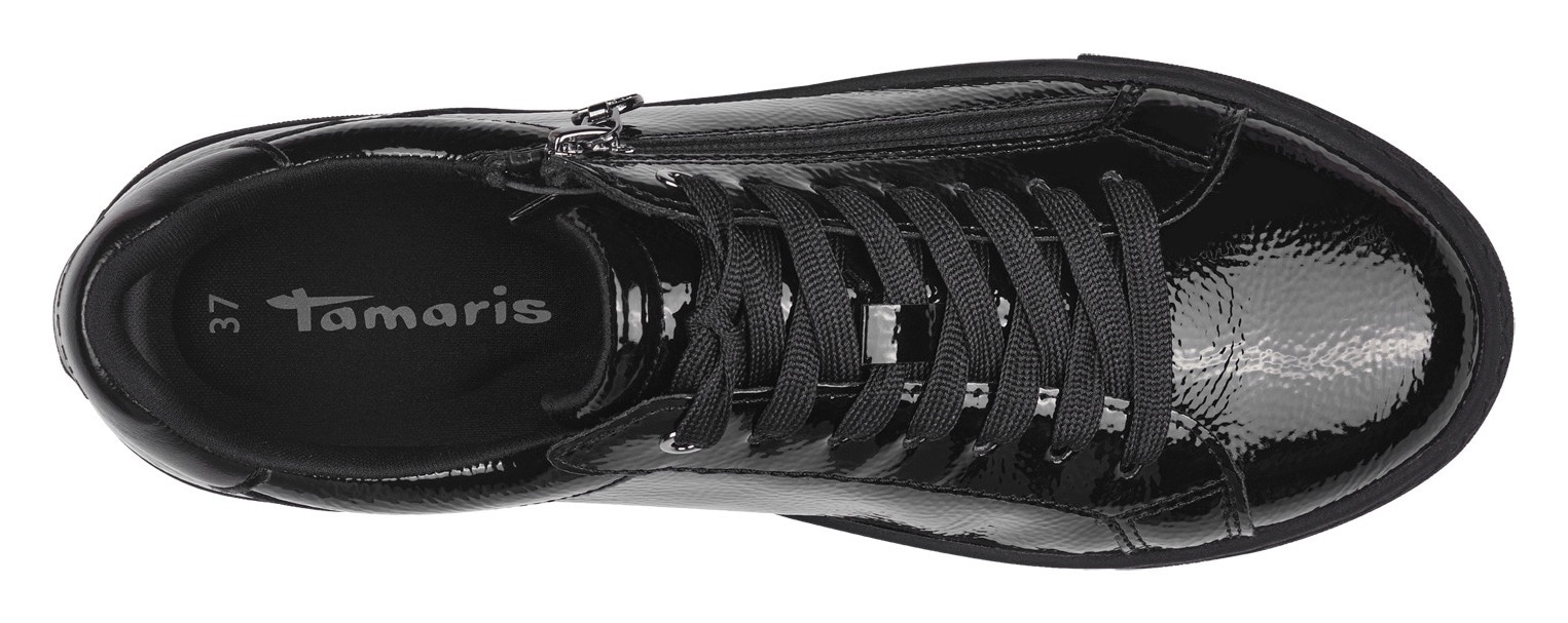 Tamaris Plateausneaker, Freizeitschuh, Halbschuh, Schnürschuh mit T-Logoanhänger, vegan