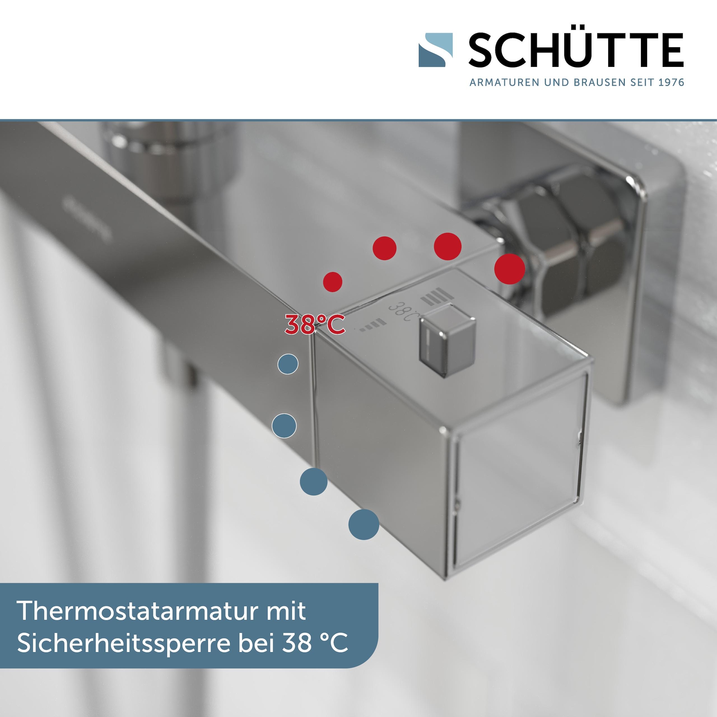 Schütte Duschbrause »TRENTO«, (Set), mit Thermostatarmatur, 3-fach verstellbar, Antikalk-Noppen
