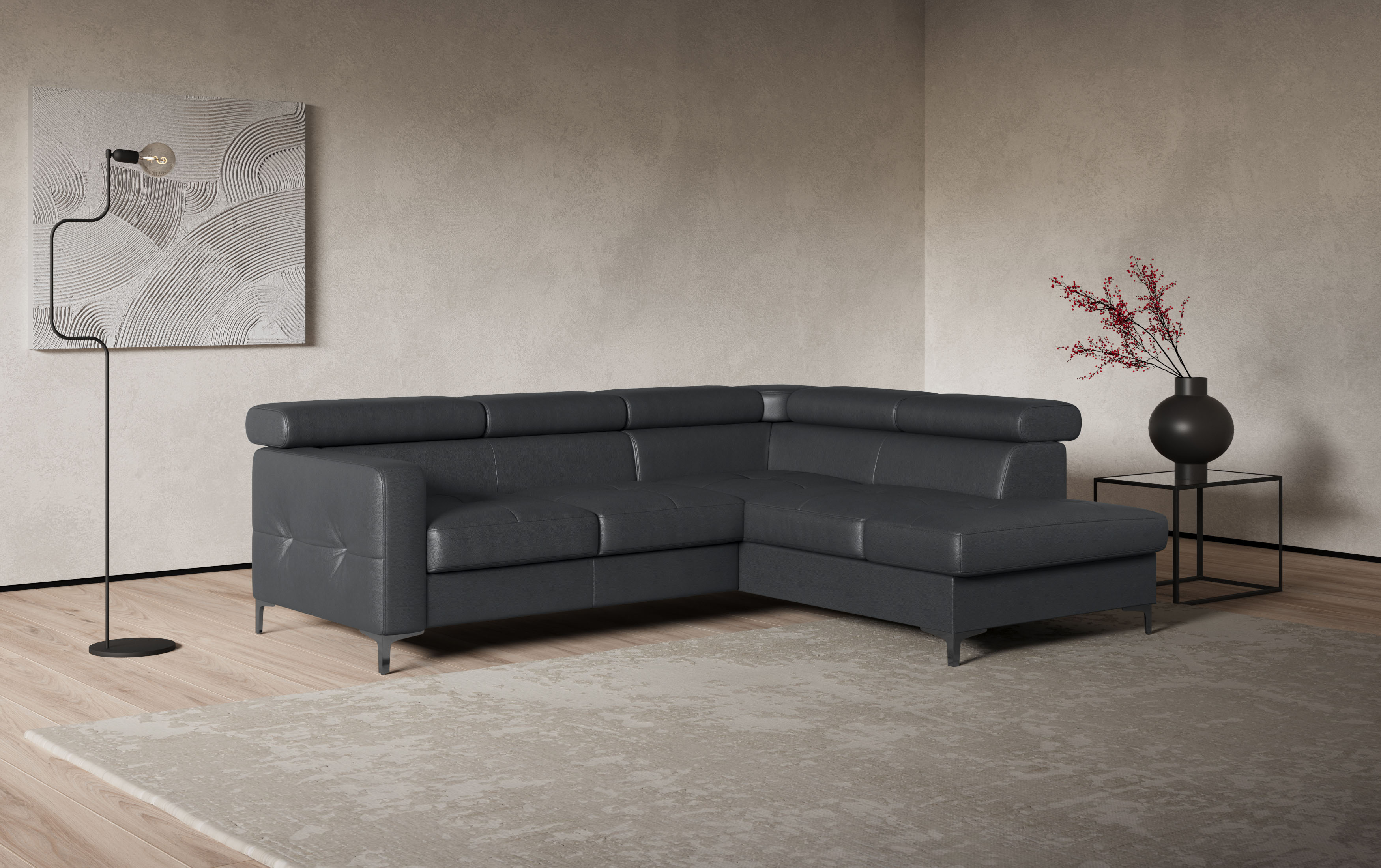 COTTA Ecksofa "Sammy L-Form" mit Kopfteilverstellung, wahlweise mit Schlaffunktion & Bettkasten