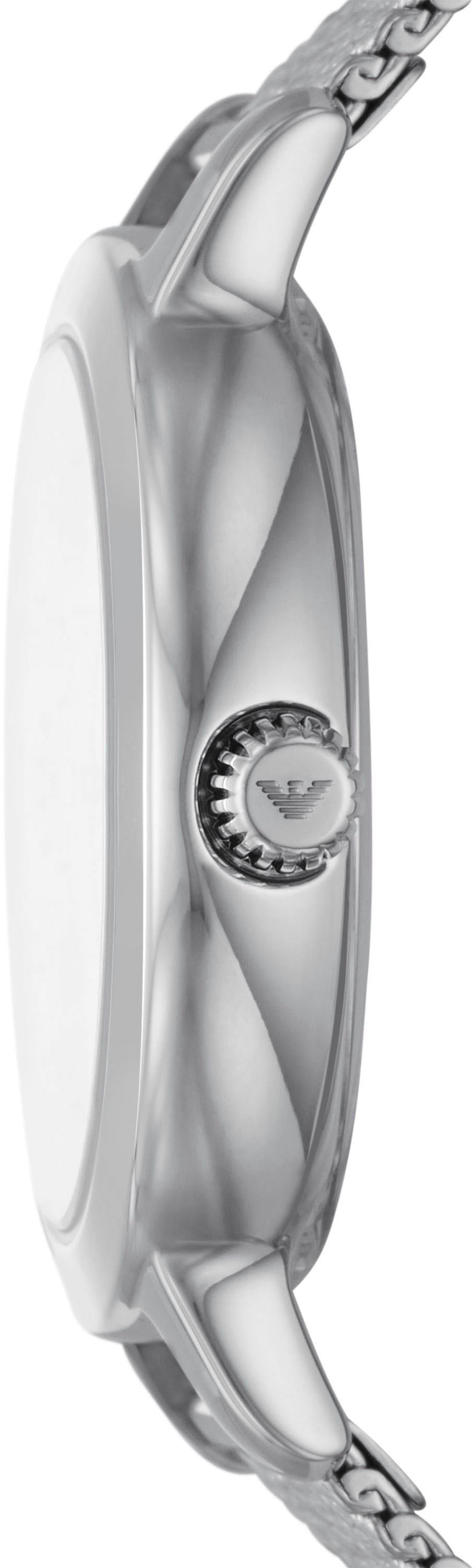 Emporio Armani Quarzuhr, Armbanduhr, Damenuhr, analog, Edelstahlarmband