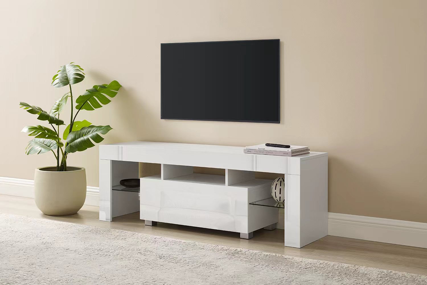 INOSIGN TV-Board »Cassy« Hochglanz-Fronten, viel Stauraum und Metallschienen, Breite 130 cm