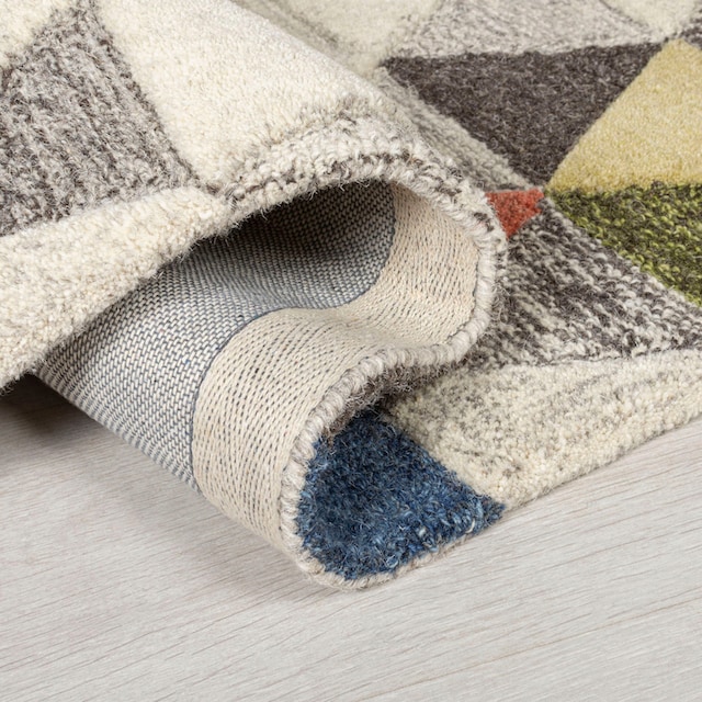 RUGS Wollteppich »Amari«, BAUR Muster rechteckig, grafische aus geometrische bestellen mit | Wolle, 100% Hoch-Tief-Effekt, FLAIR &