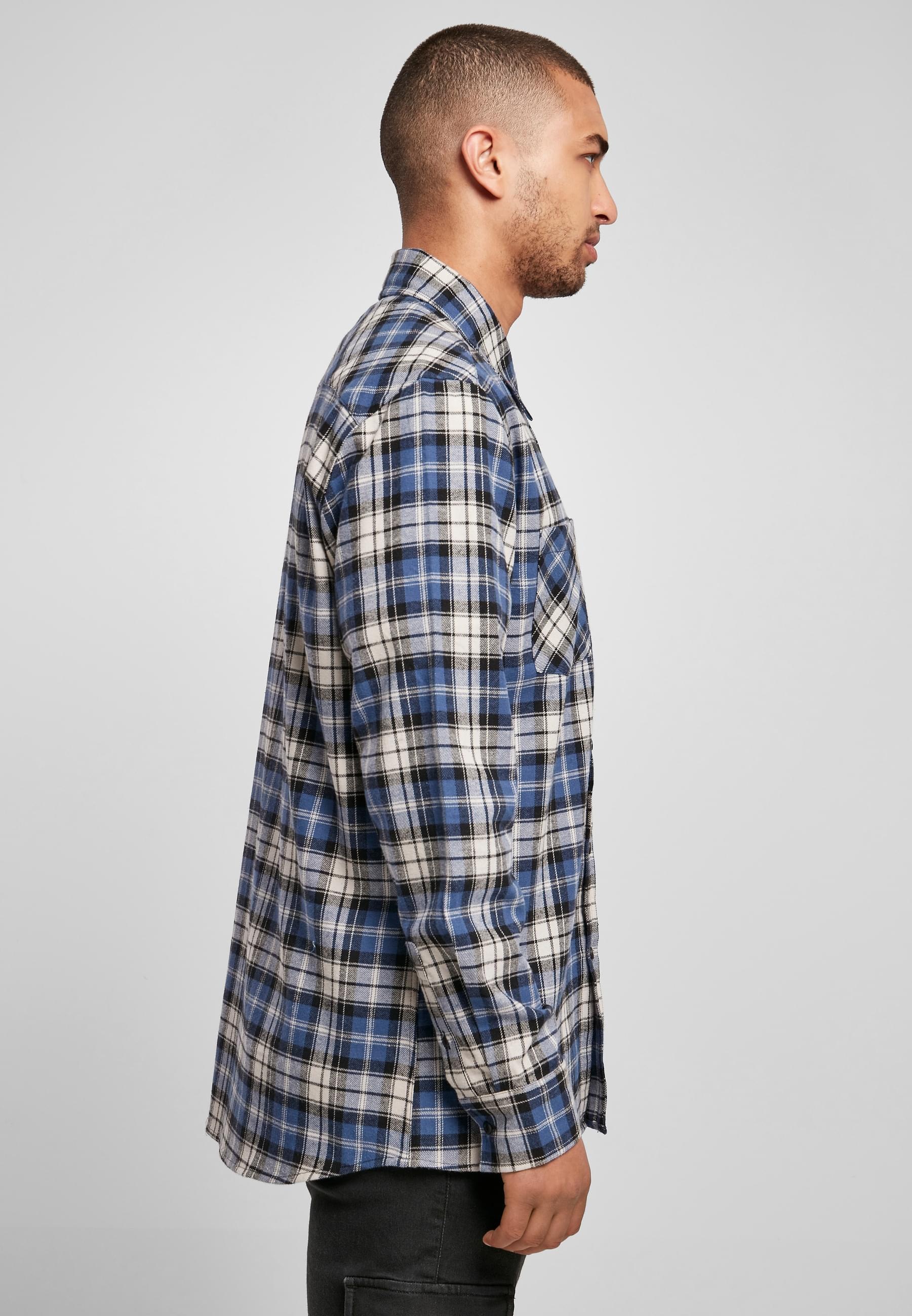 URBAN CLASSICS Langarmhemd »Urban Classics Herren Checked Roots Shirt«, (1 tlg.)
