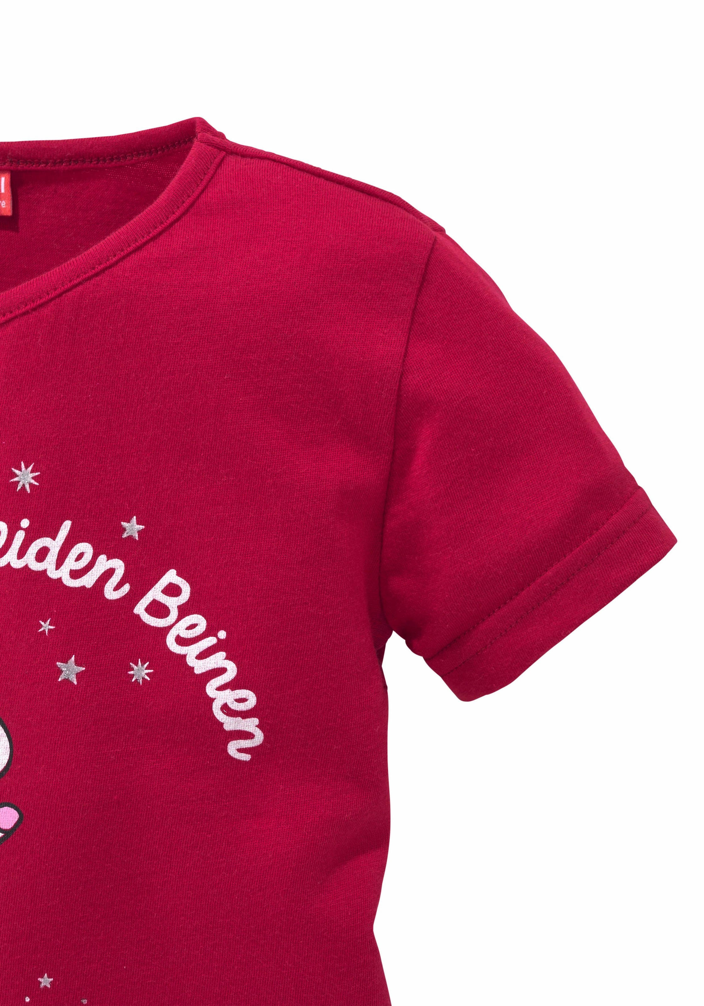 KIDSWORLD T-Shirt »Mit Einhorn-Druck und Glitzereffekten«, Für kleine Einhorn-Fans