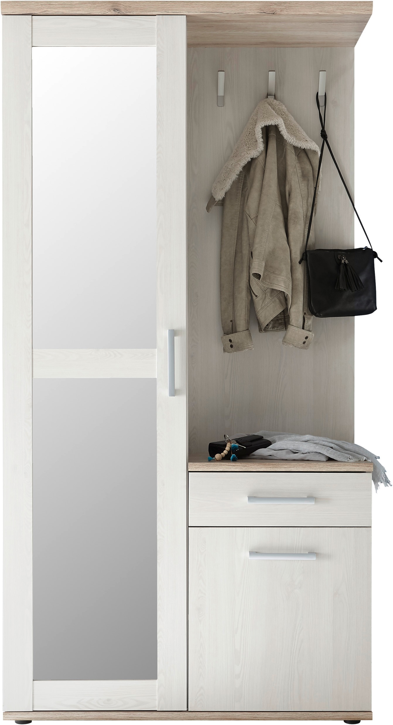 HBZ Kompaktgarderobe »Romance«, (1 St.), im Landhausstil, Garderobe mit Spiegel